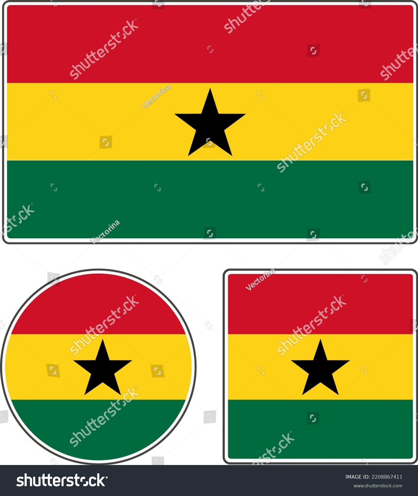 Flags Countries World State Flag Ghana Stock Vector (Royalty Free ...