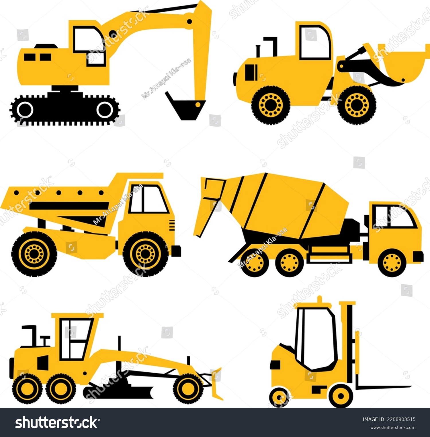 Construction Truck Svg Bundle Engineering Outdoor Stock Vector (Royalty ...