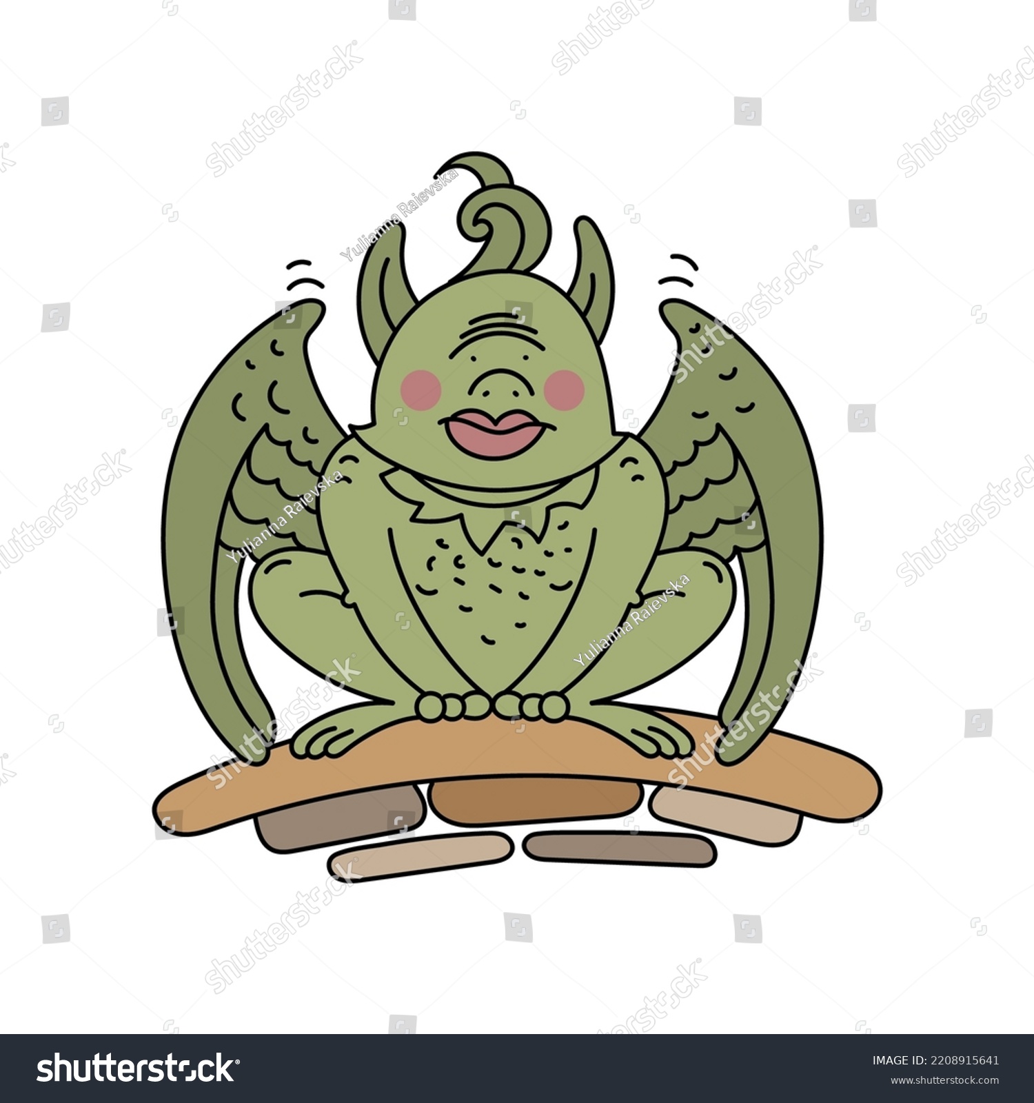 Gargoyle Color Vector Illustration Isolated On Stock Vector (Royalty ...