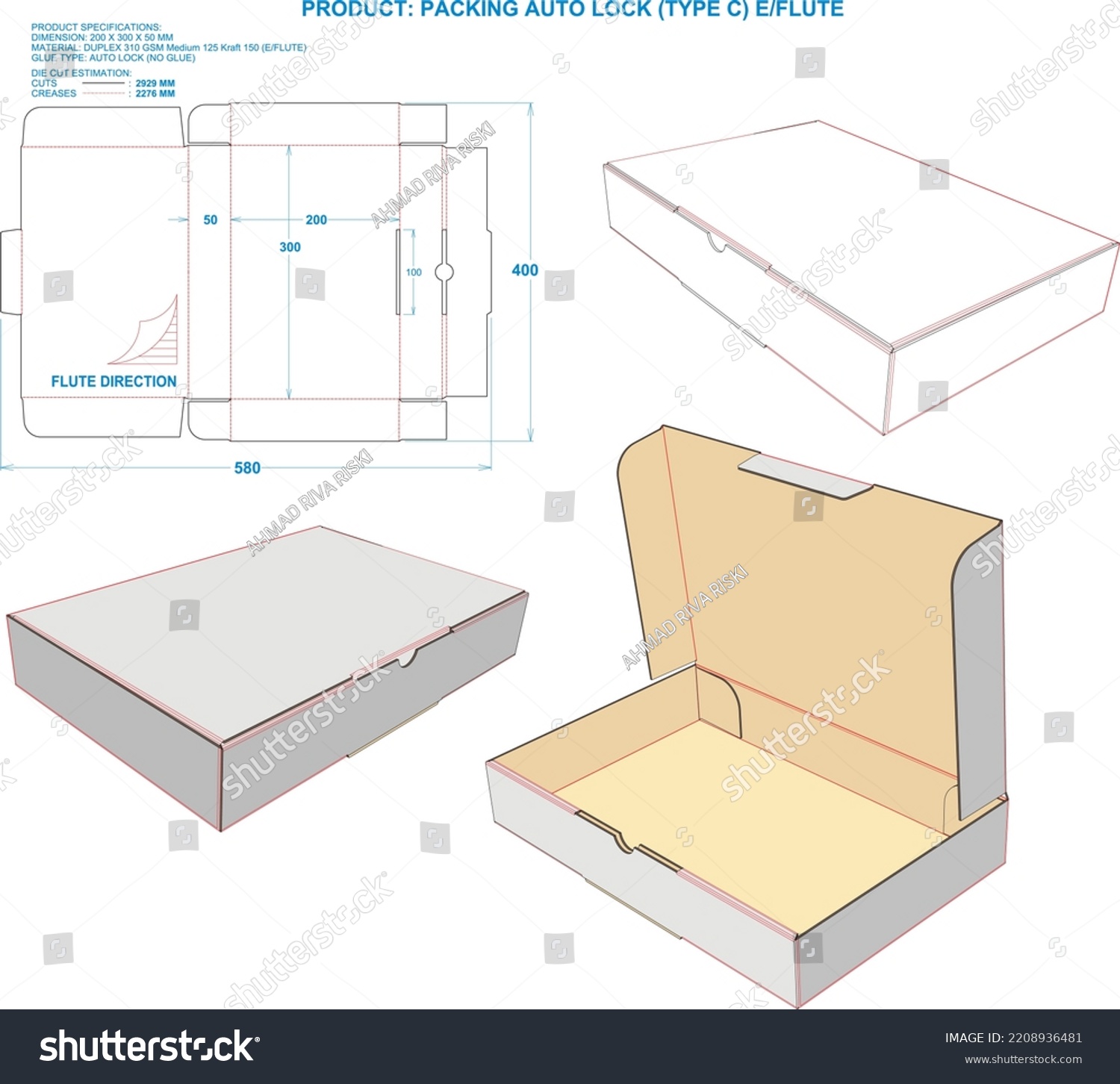 Die Cut Packaging Box Packing Auto Stock Vector (royalty Free 