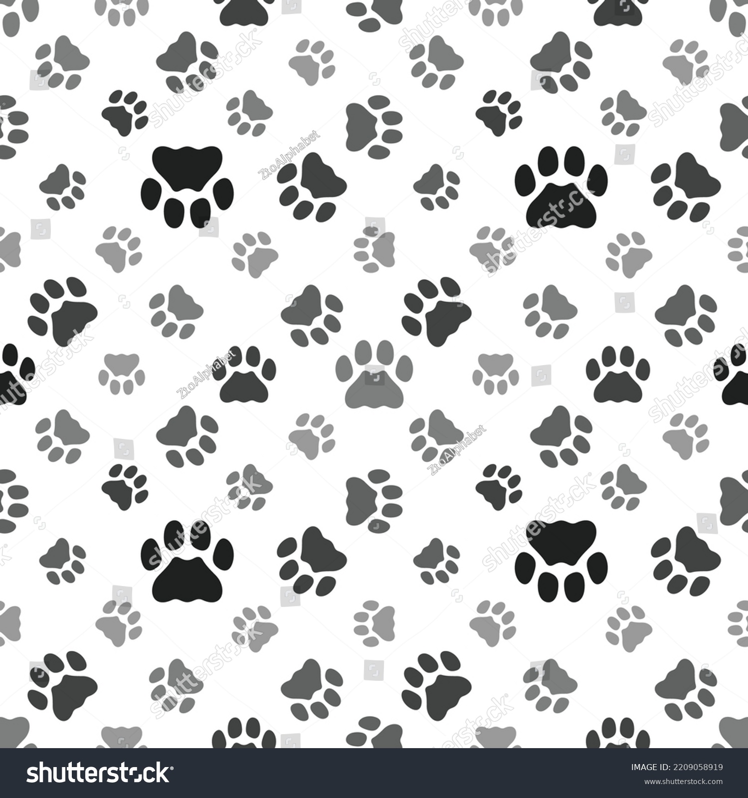 Cat Paw Print Clipart Animal Footprints Stock Vector (Royalty Free ...