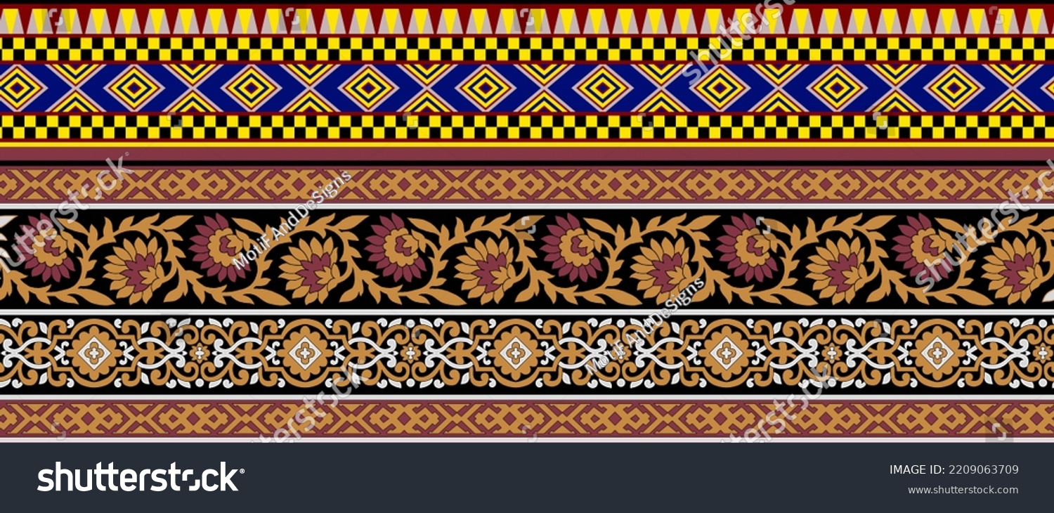 Mughal Art Design Ornament Border Hd Stock Illustration 2209063709 ...