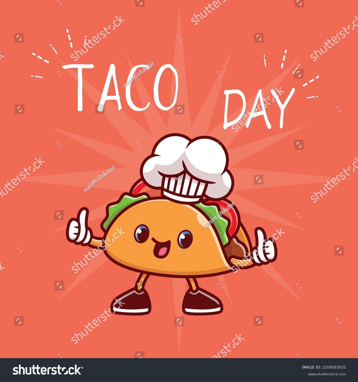 Taco National Taco Day Illustration Vector Stock Vector (Royalty Free