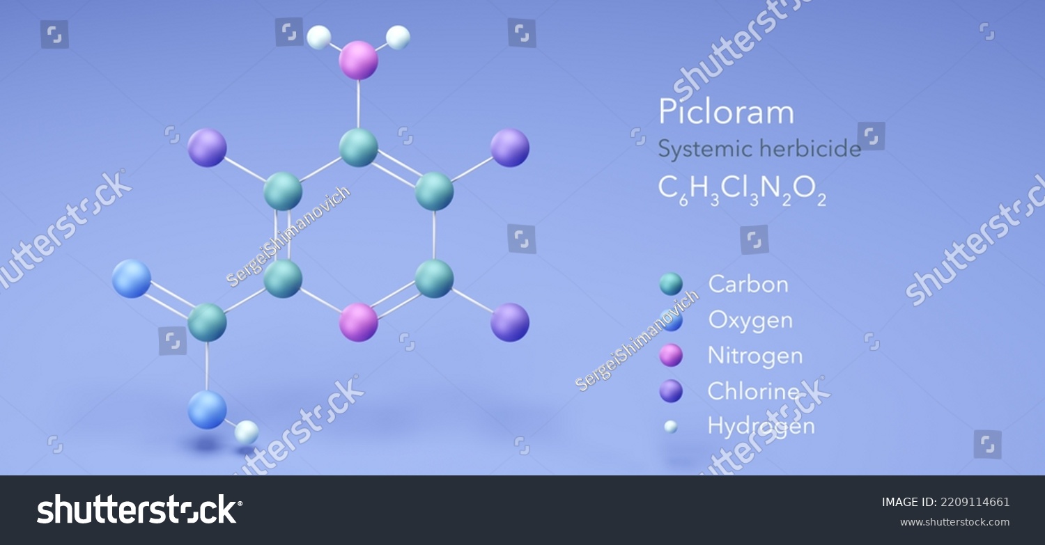 Picloram Molecular Structures Herbicide 3d Model Stock Illustration ...