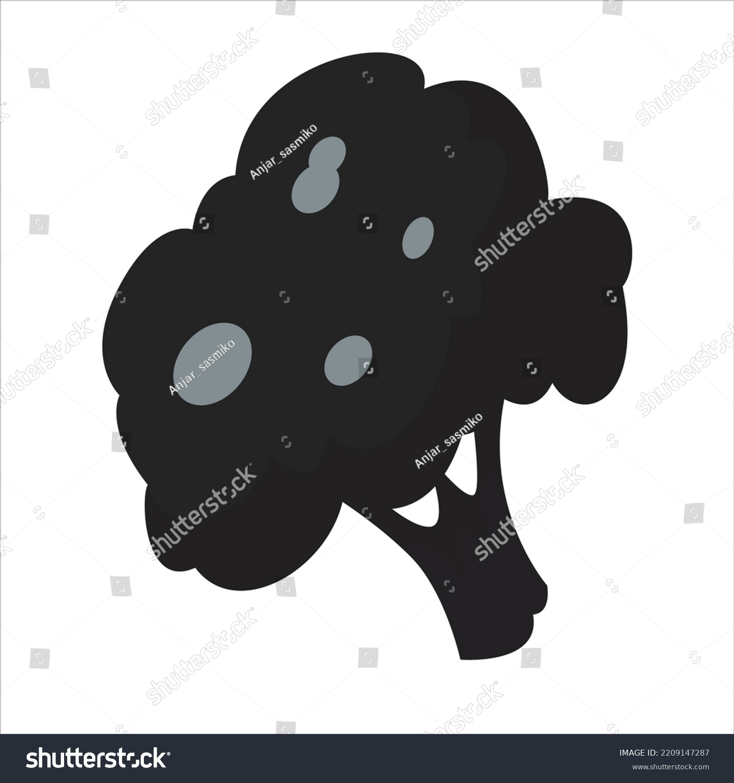 Broccoli Vegetable Silhouette Vector Illustration Stock Vector (royalty 