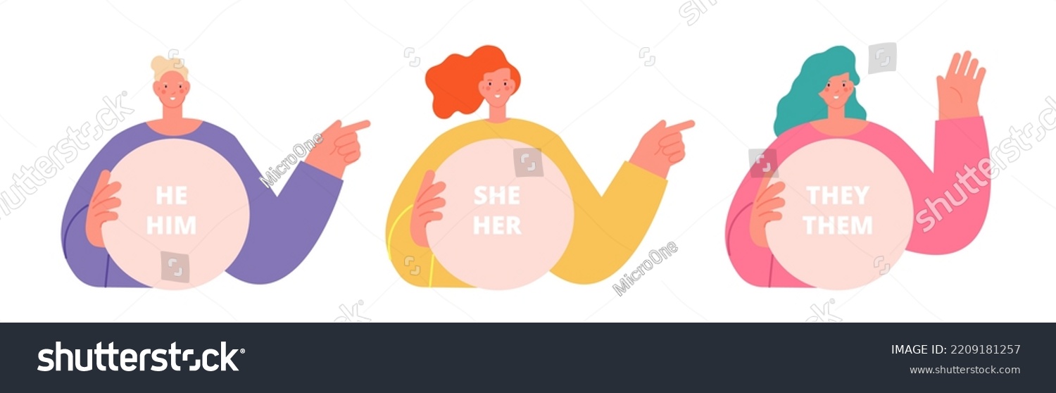 Three Genders Pronoun Self Identification Human Stock Vector Royalty Free 2209181257 7841