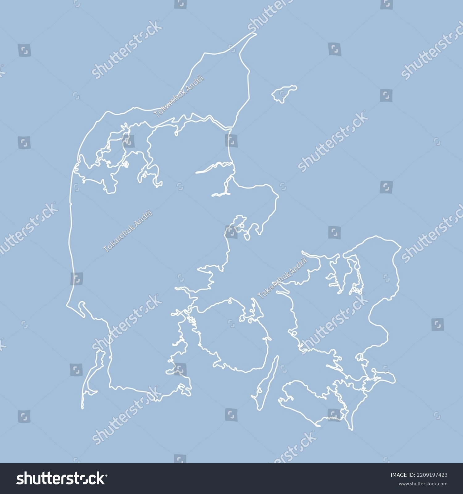 Detailed Vector Map Denmark Border Frontier Stock Vector Royalty Free   Stock Vector Detailed Vector Map Denmark Border Frontier Boundary Country Isolated On Background Template 2209197423 