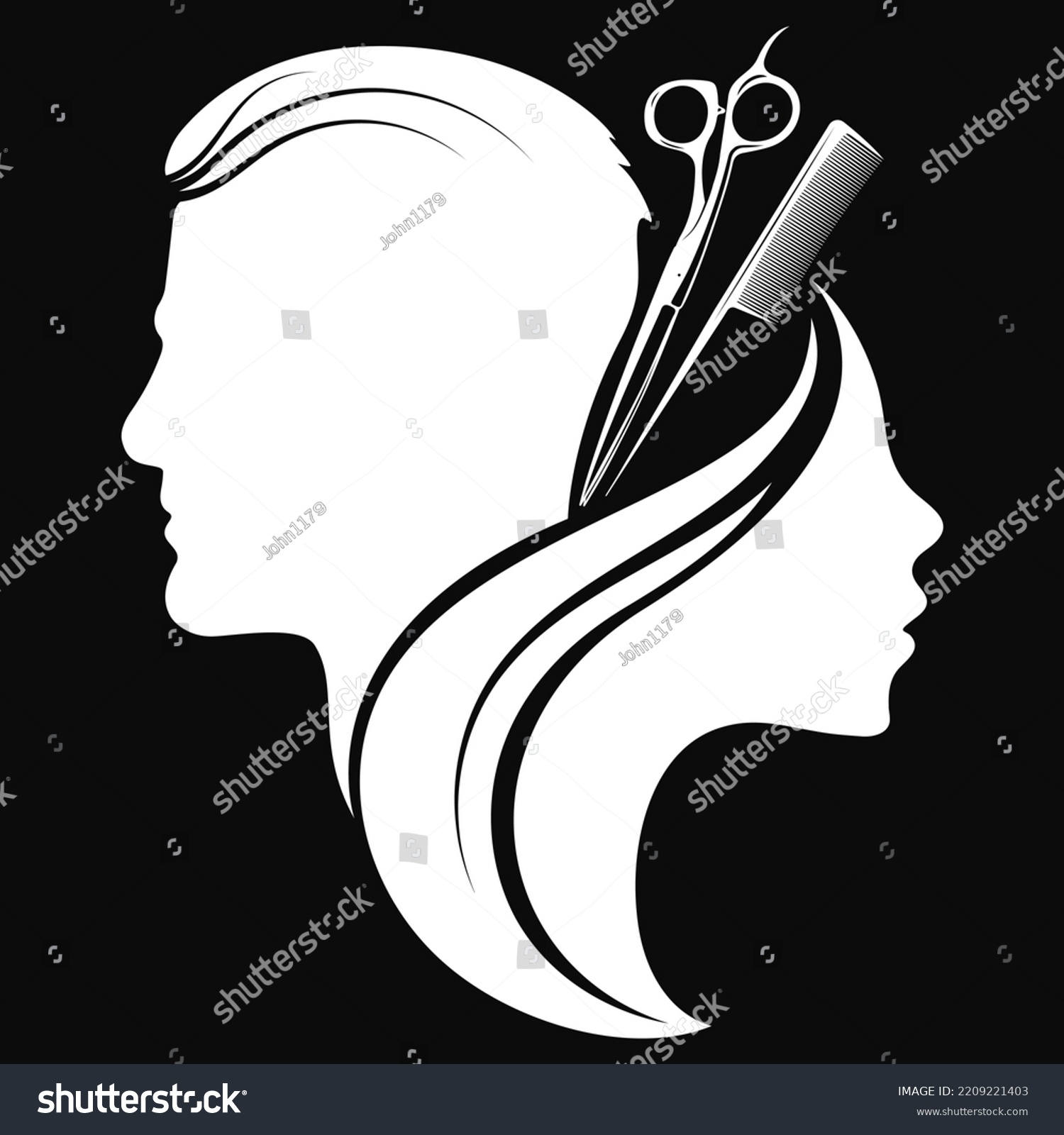 Male Female Beauty Salon Male Female Stock Vector (Royalty Free ...