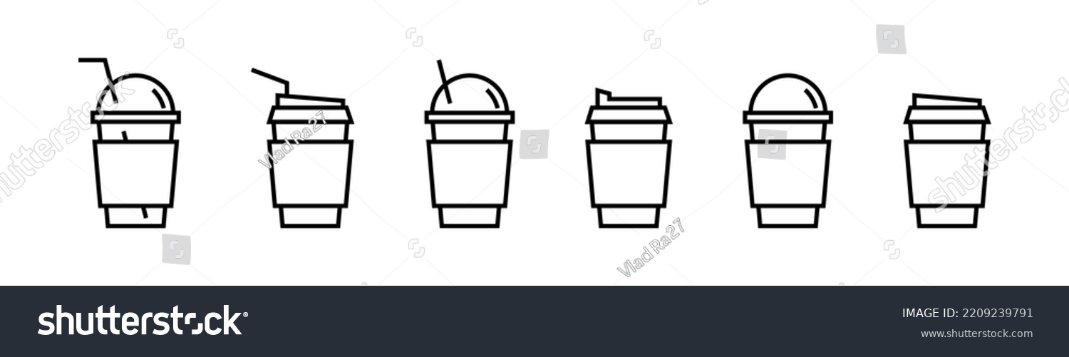 Cup Icons Different Cup Shapes Cups Stock Vector Royalty Free