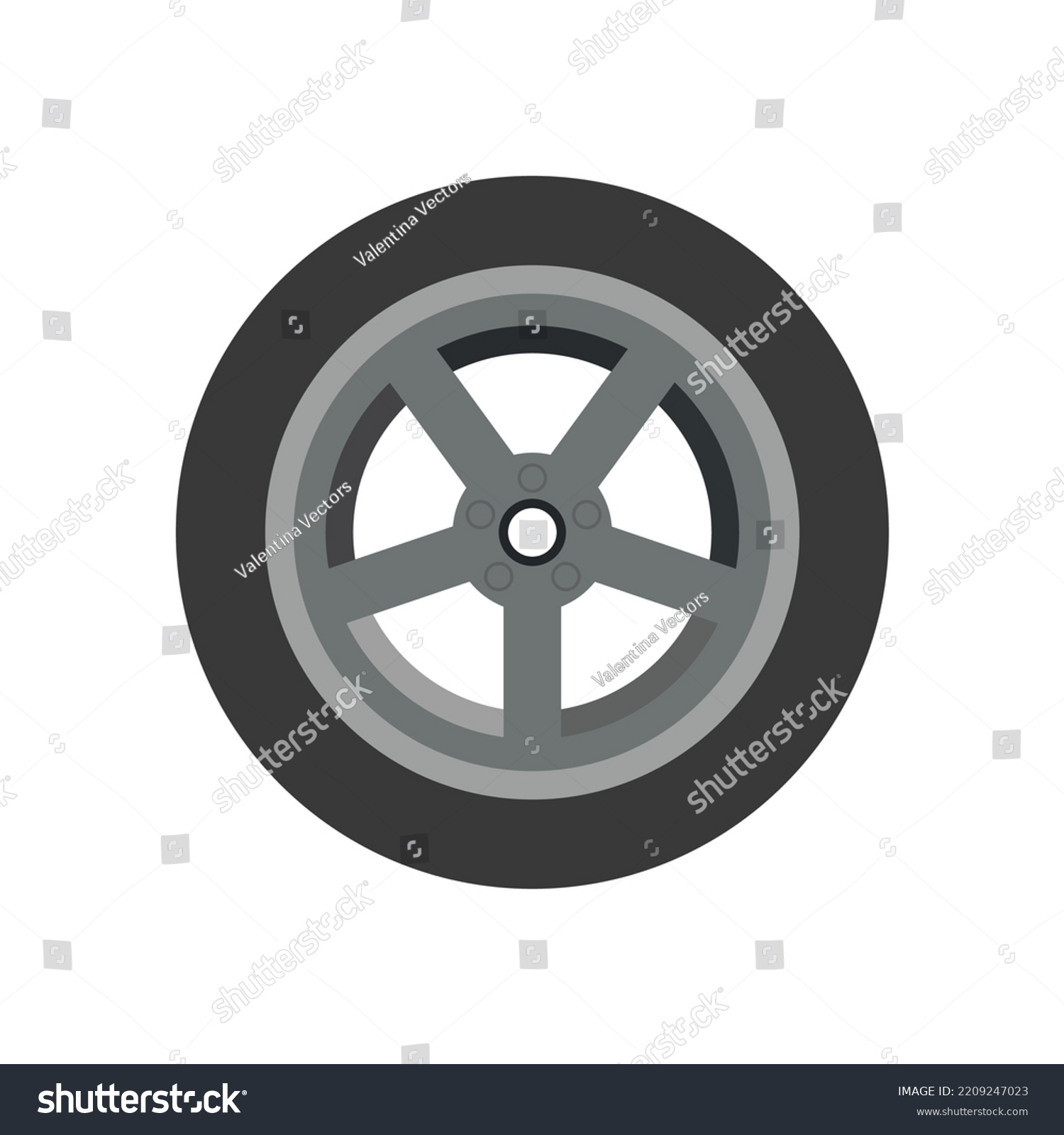 Car Wheel Vector Emoji Illustration Tire Stock Vector (Royalty Free ...