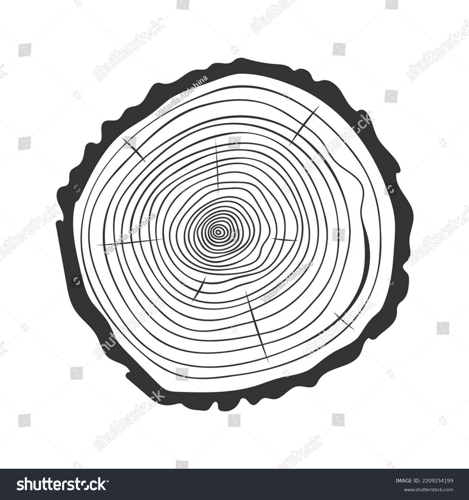 Tree Rings Icon Trunk Cross Section Stock Vector (Royalty Free ...