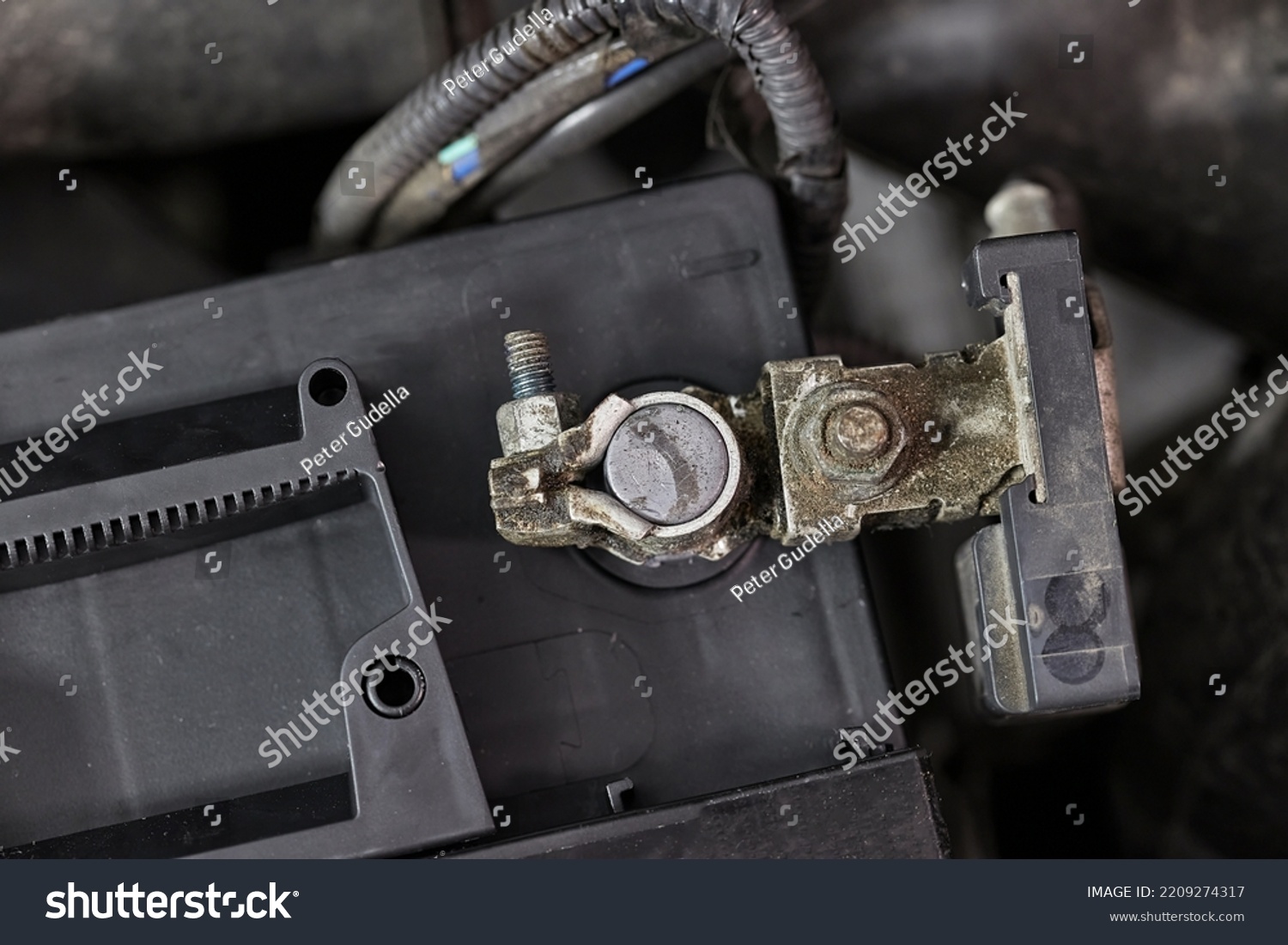 Reconnecting Car Starter Battery Terminal After Stock Photo 2209274317