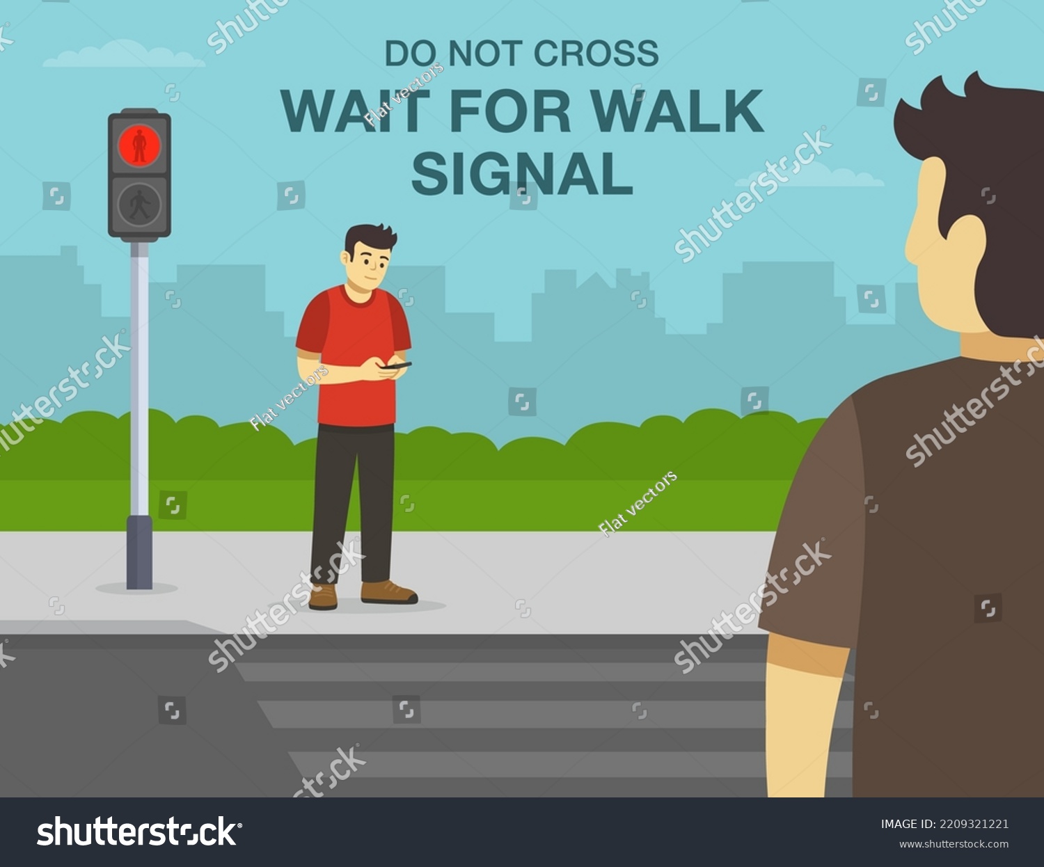 pedestrian-road-safety-rules-tips-young-stock-vector-royalty-free