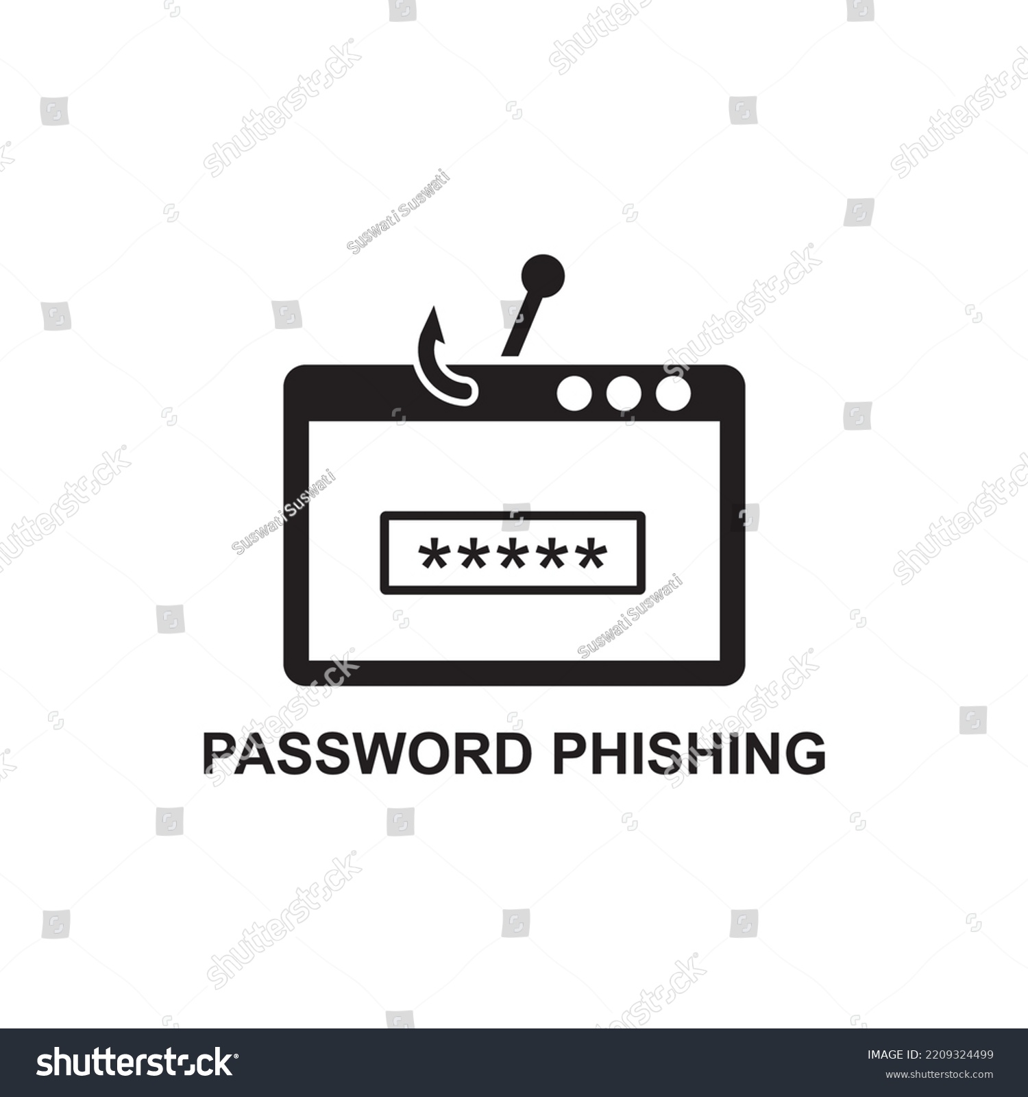 Password Phishing Icon Security Icon Stock Vector Royalty Free 2209324499 Shutterstock 