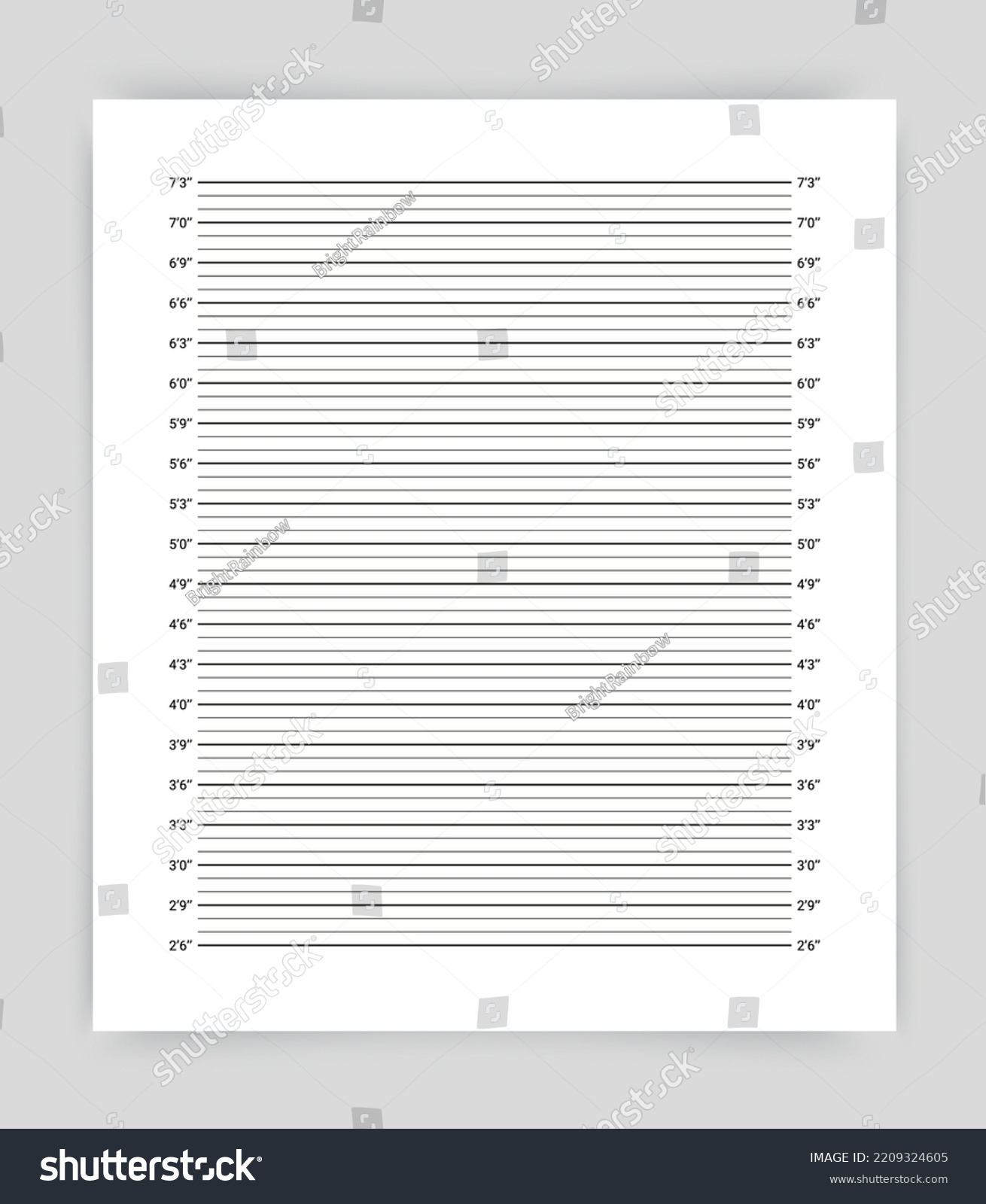 Measurement Wall Police Mugshot Mugshot Board Stock Vector (Royalty ...