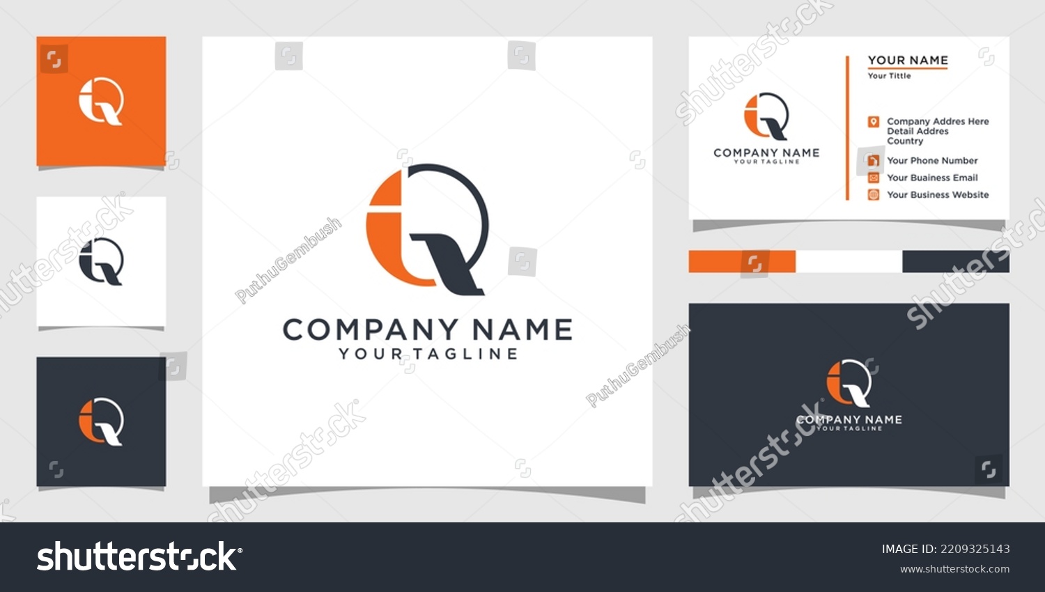 Iq Qi Letter Logo Design Template Stock Vector (Royalty Free ...