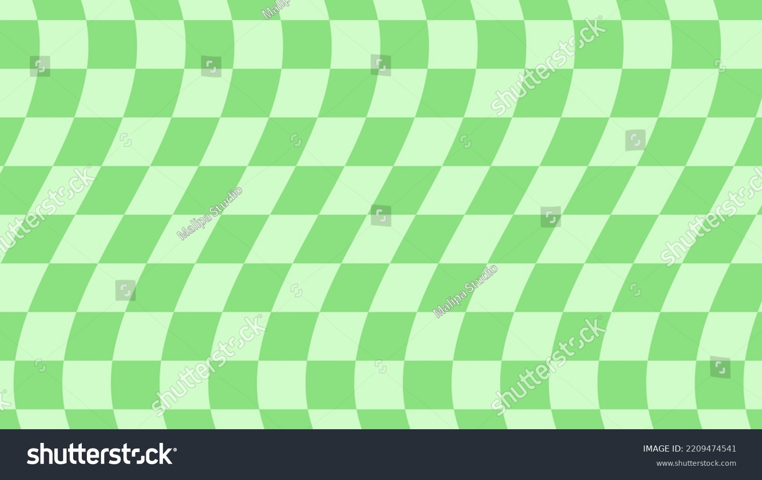 Aesthetic Green Distorted Checkerboard Checkers Wallpaper Stock Vector