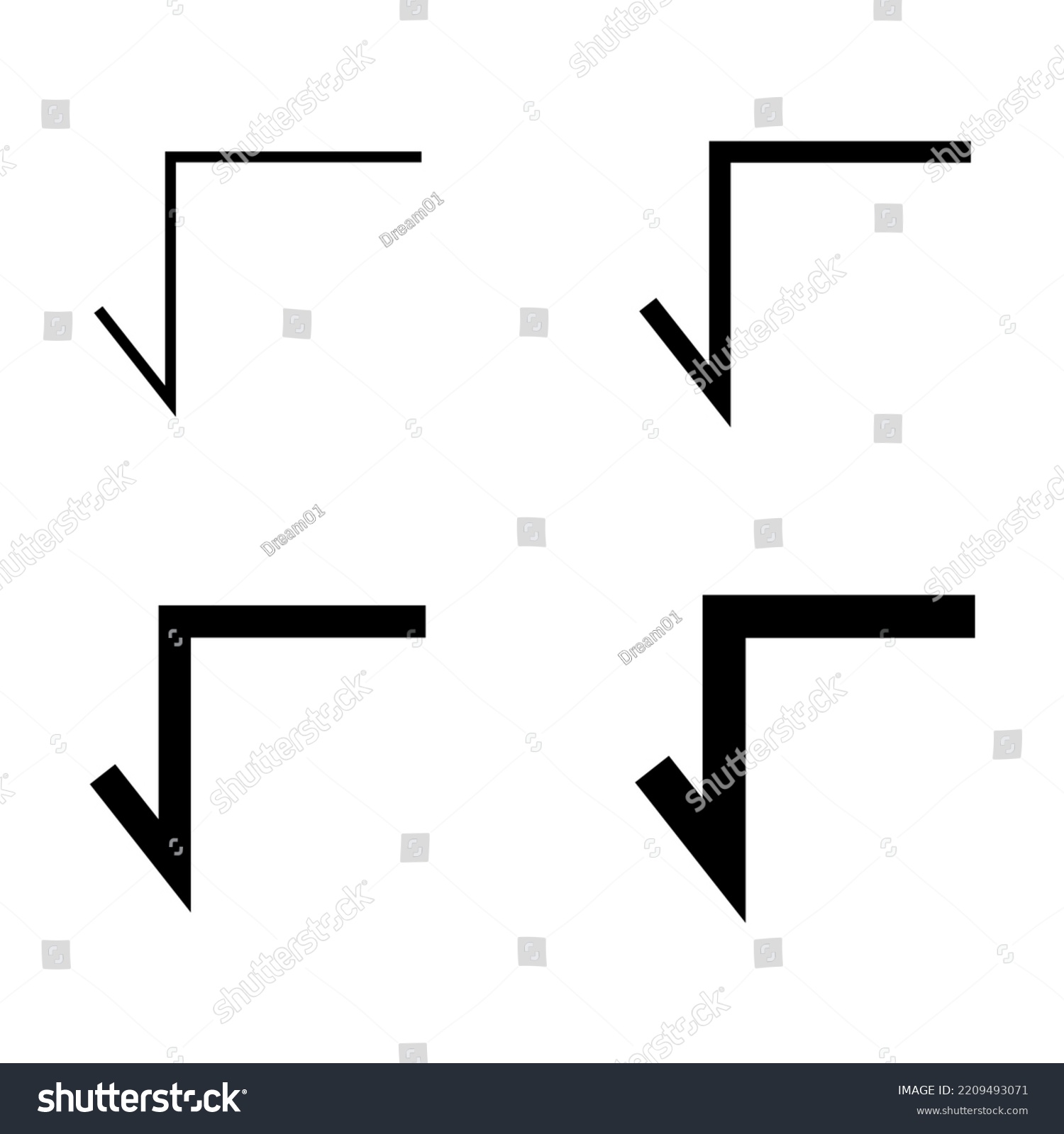 Set Square Root Radical Symbol Mathematics Stock Vector Royalty Free Set Square Root Radical Symbol Mathematics Stock Vector Royalty Free