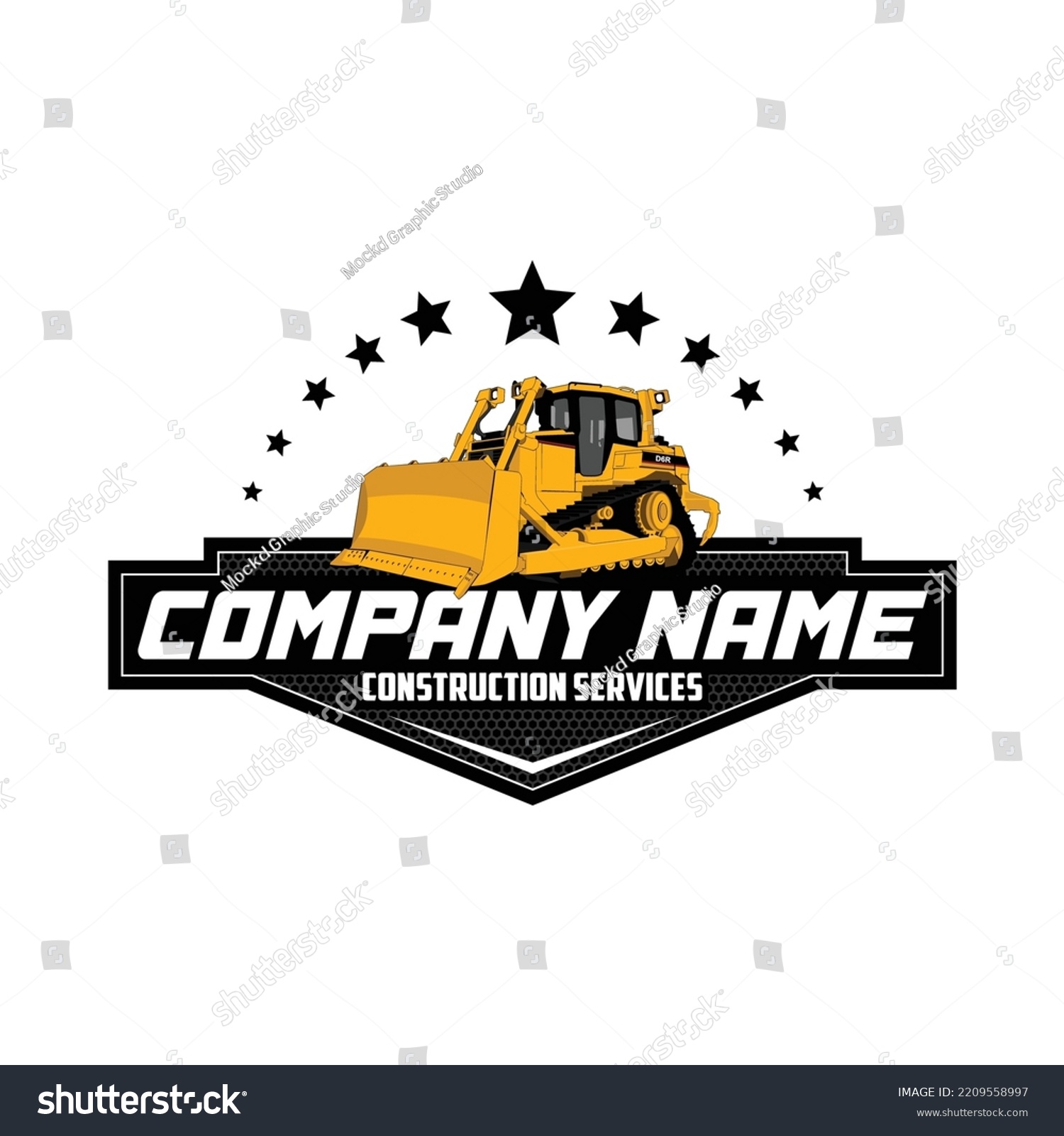 Bulldozer Logo Template Vector Heavy Equipment Stock Vector (Royalty ...