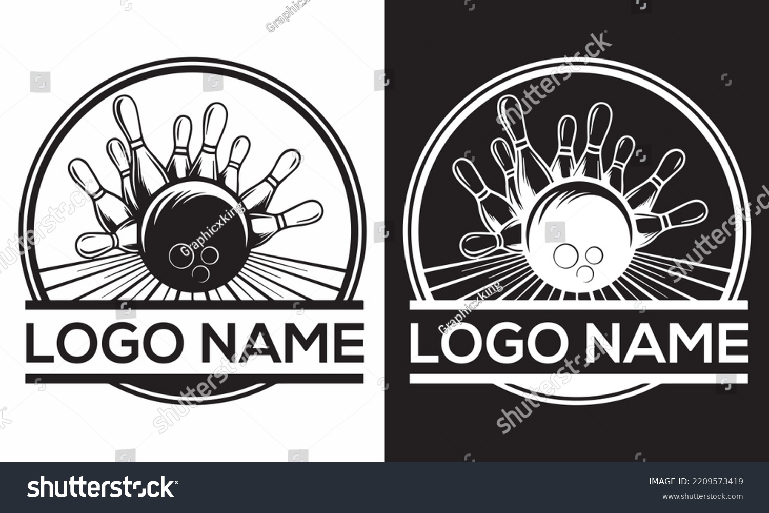 Bowling Logo Design Vector File Any Stock Vector (royalty Free 