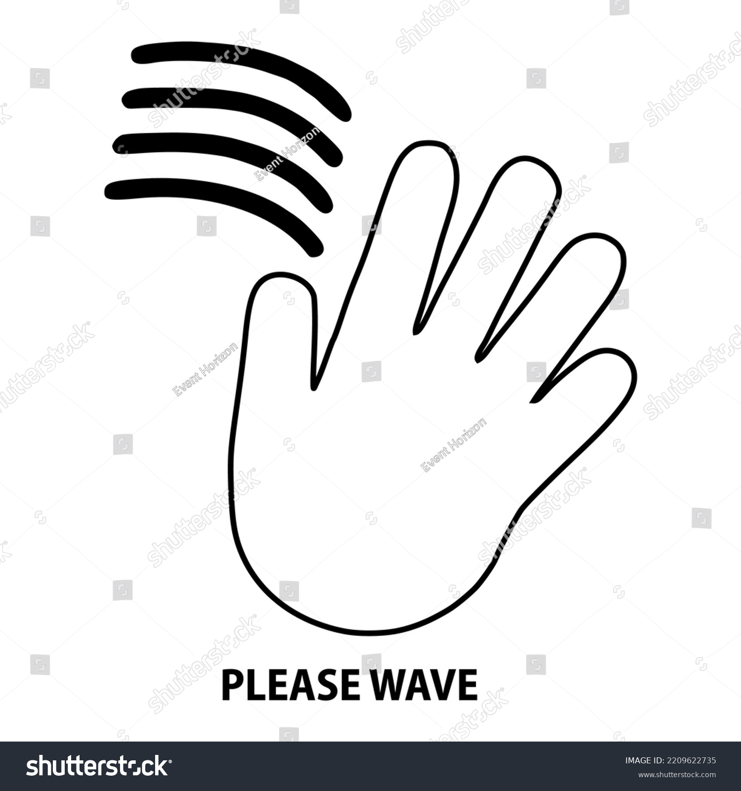 Please Wave Icon 2d Simple Flat Stock Vector (Royalty Free) 2209622735 ...