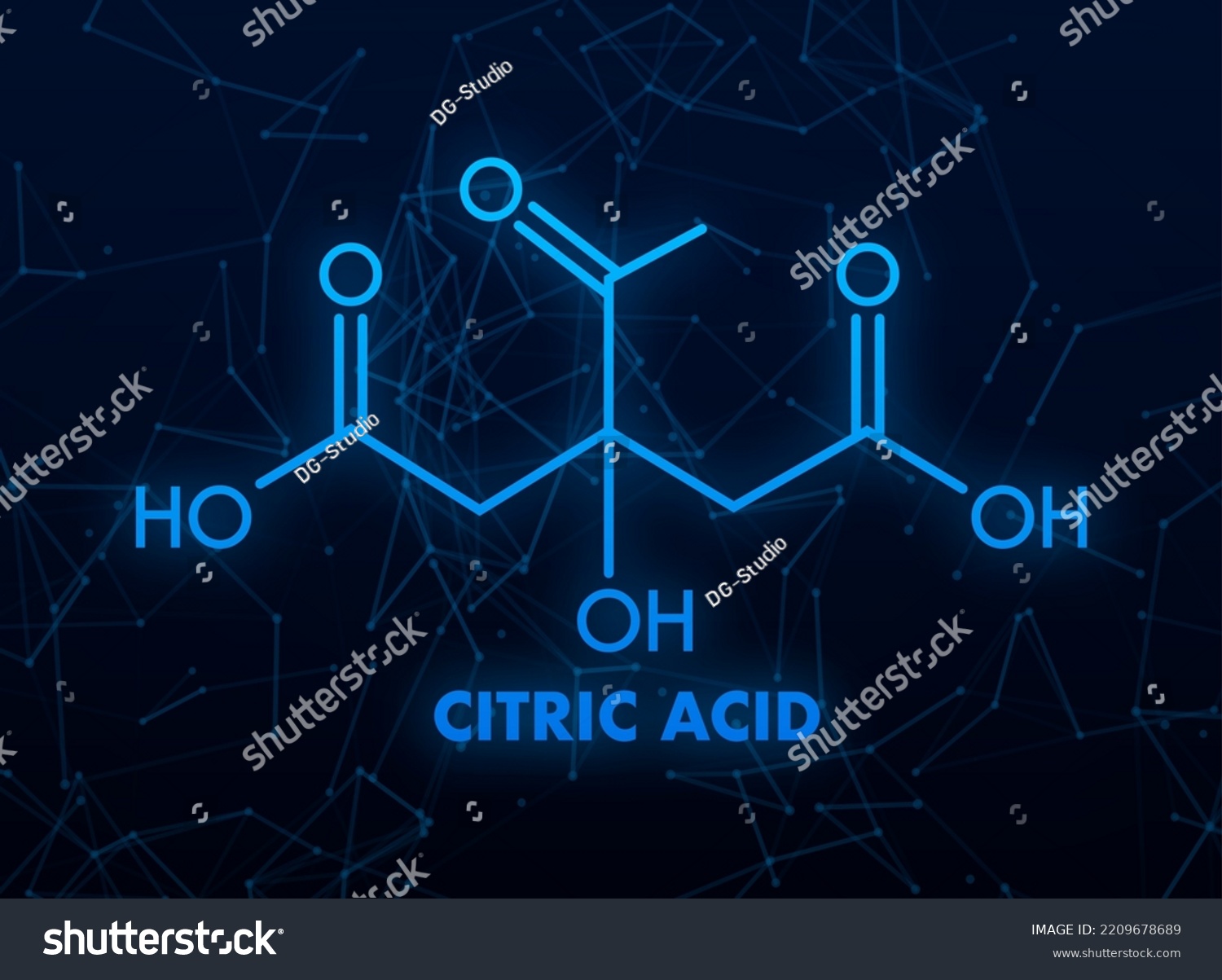 Citric Acid Concept Chemical Formula Icon Stock Vector (Royalty Free ...