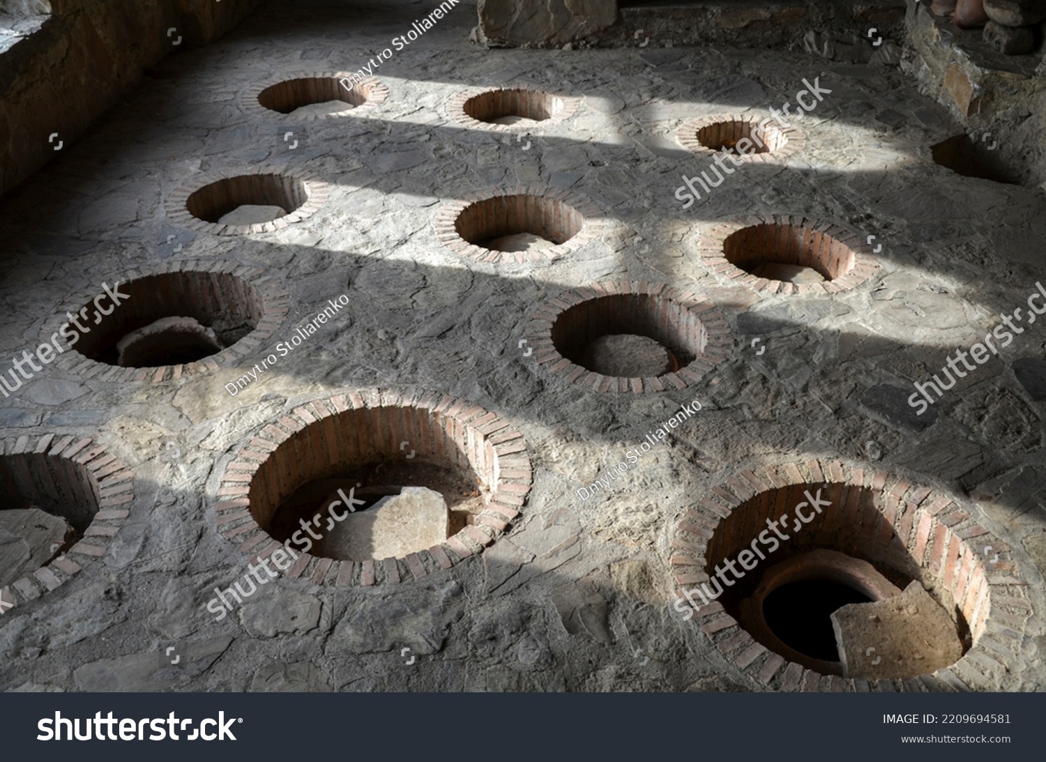 Production Traditional Georgian Wine Underground Clay Stock Photo ...