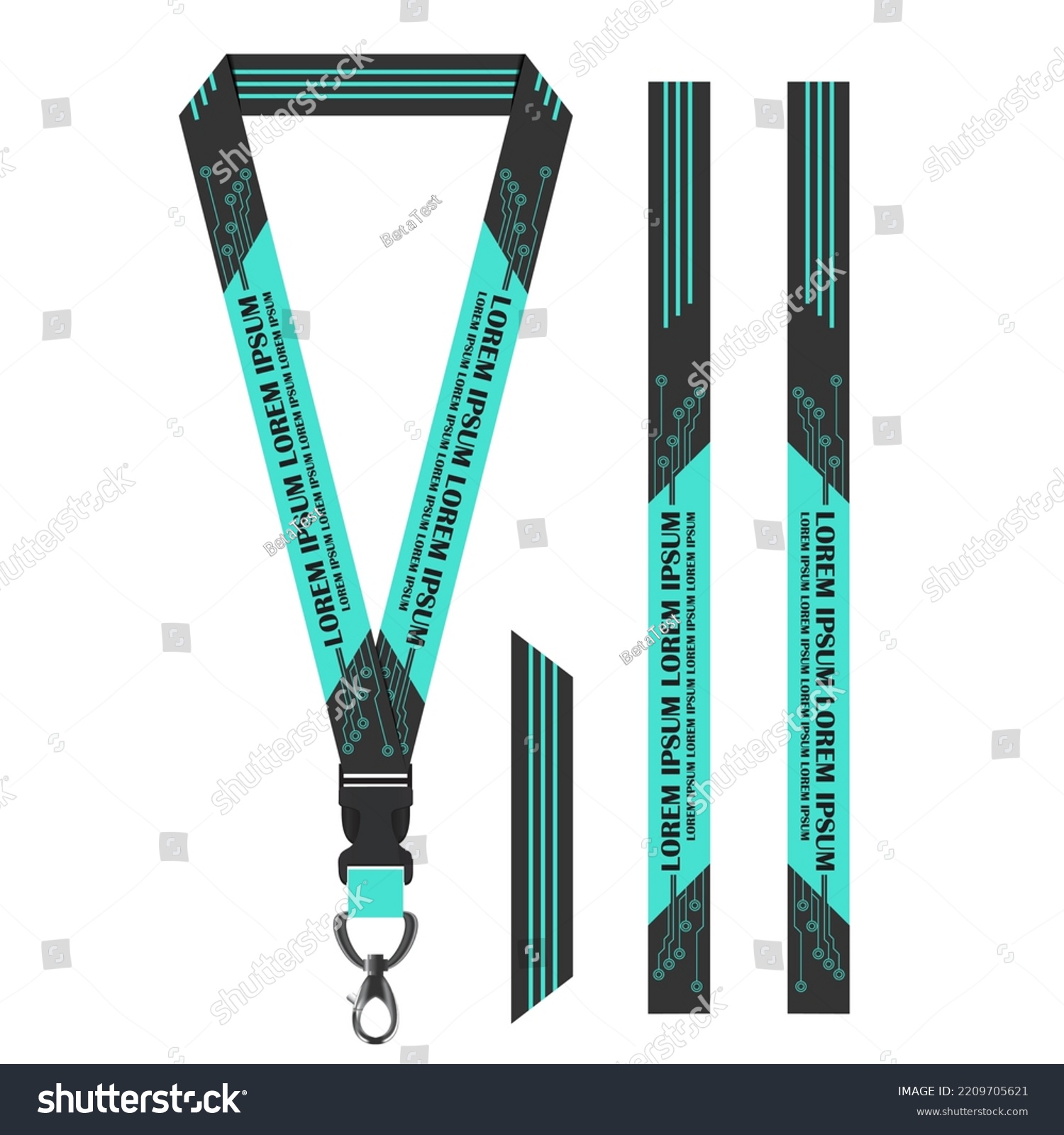 Green Technology Lanyard Template All Company Stock Vector (Royalty ...