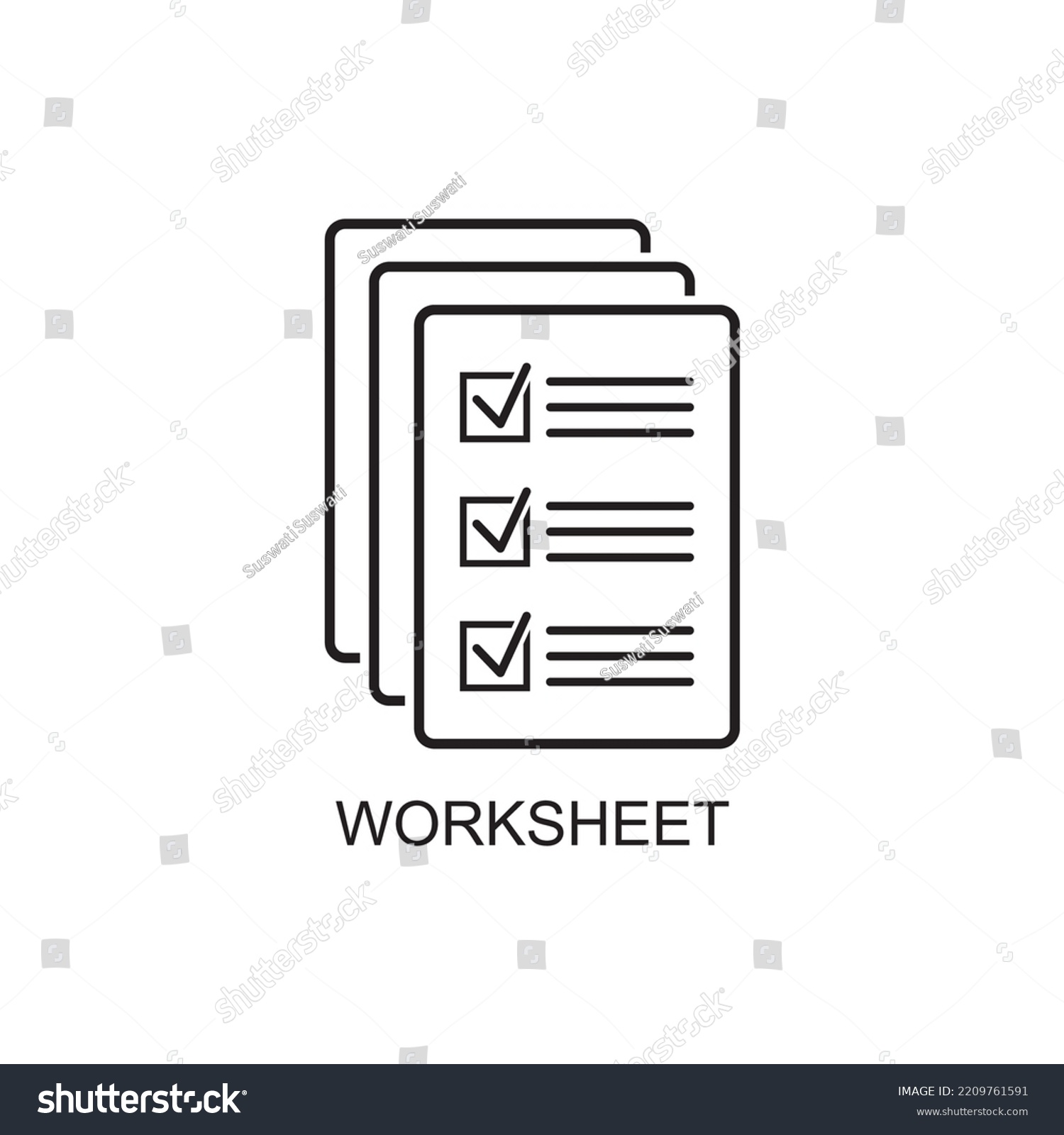 Worksheet Icon Form Icon Vector Stock Vector (Royalty Free) 2209761591 ...