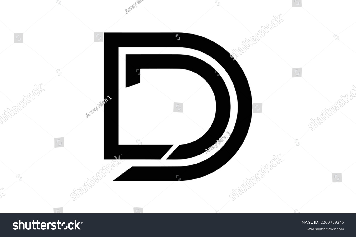 Creative Letter Dd Monogram Logo Design Stock Vector (Royalty Free ...