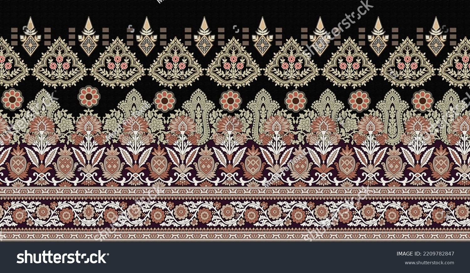 Mughal Art Design Ornament Border Hd Stock Illustration 2209782847   Stock Photo Mughal Art Design Ornament Border Hd Motif Draws Working Illustration Border Png Flowers And 2209782847 