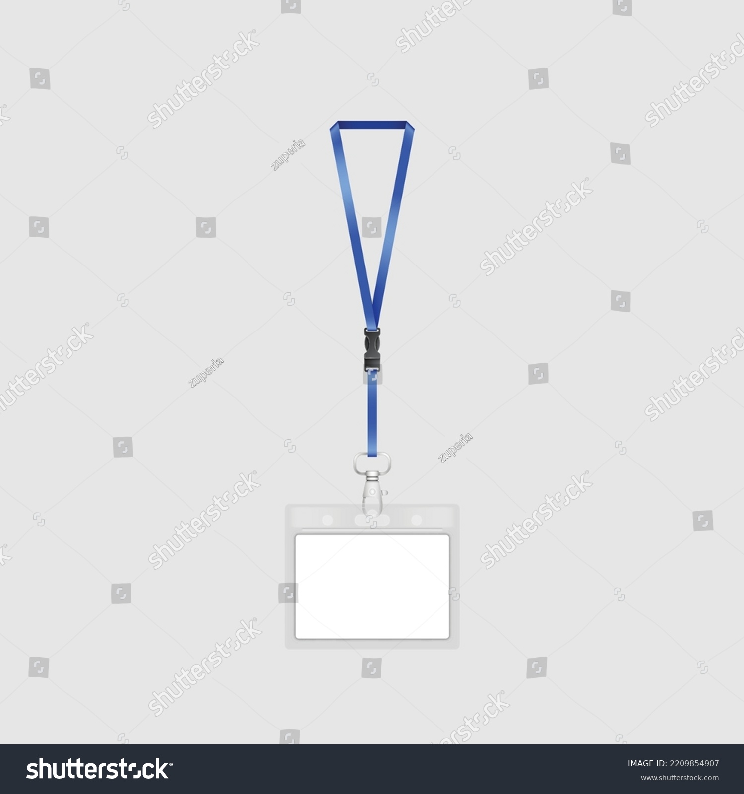 Employees Identification Card On Blue Lanyards Stock Vector (Royalty ...