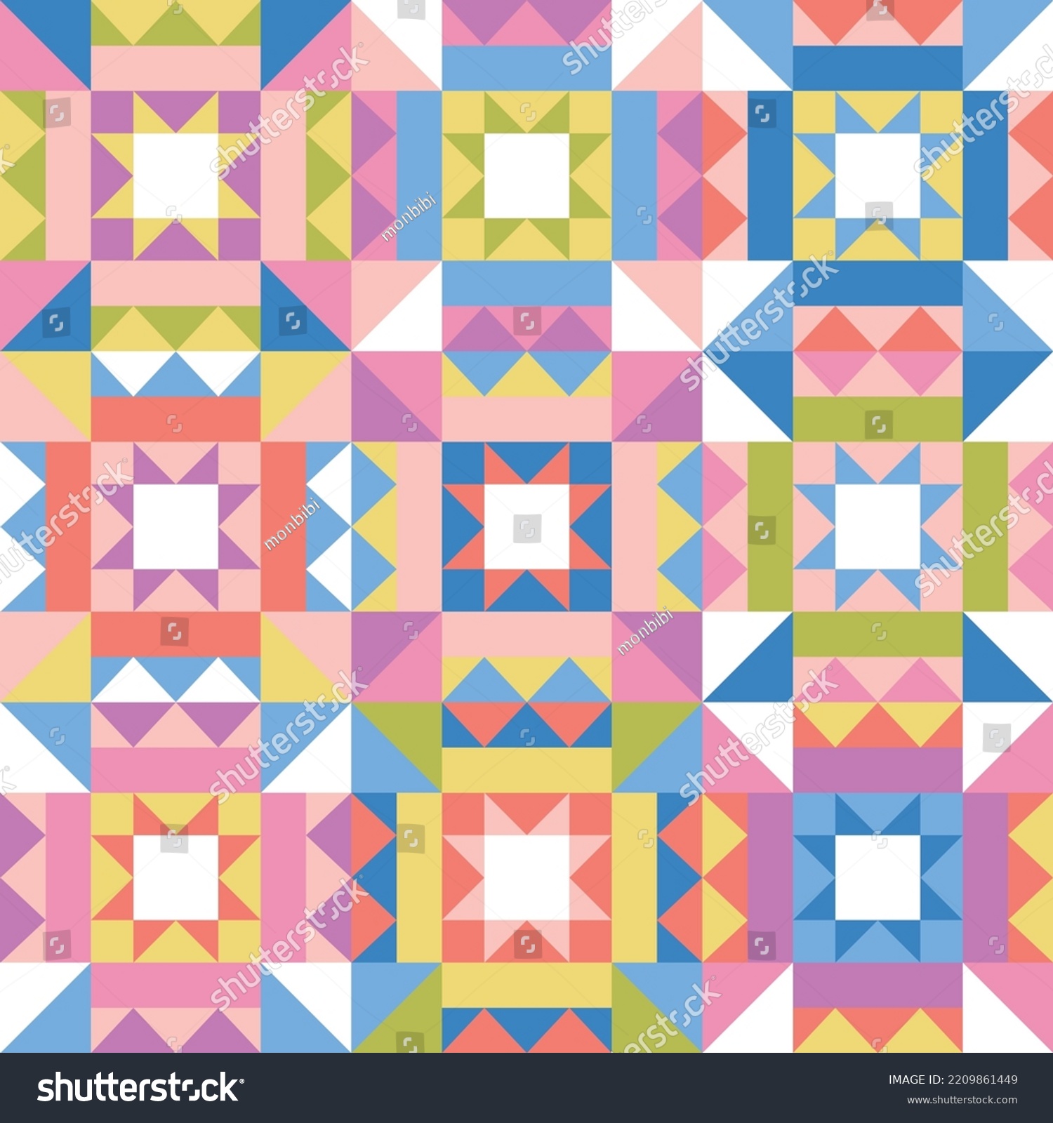 Quilt Sewing Pattern Design Seamless Pattern Stock Vector (Royalty Free