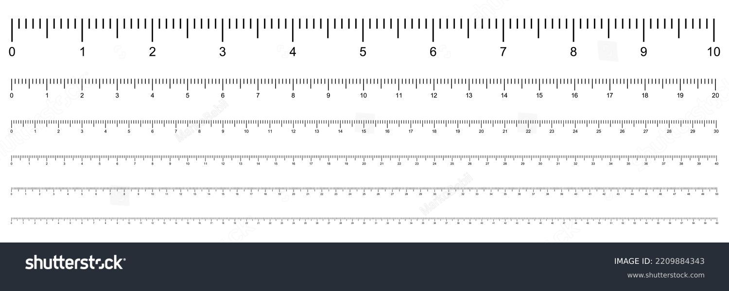 Measurement Scale Cm Ruler 10 60 Stock Vector (Royalty Free) 2209884343 ...