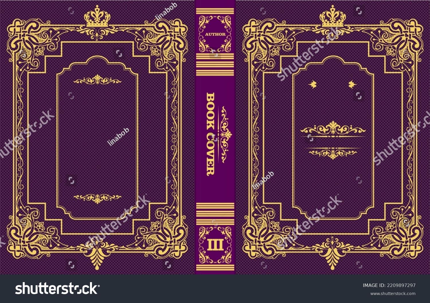 Old Book Cover Design Elements Color Stock Illustration 2209897297 ...