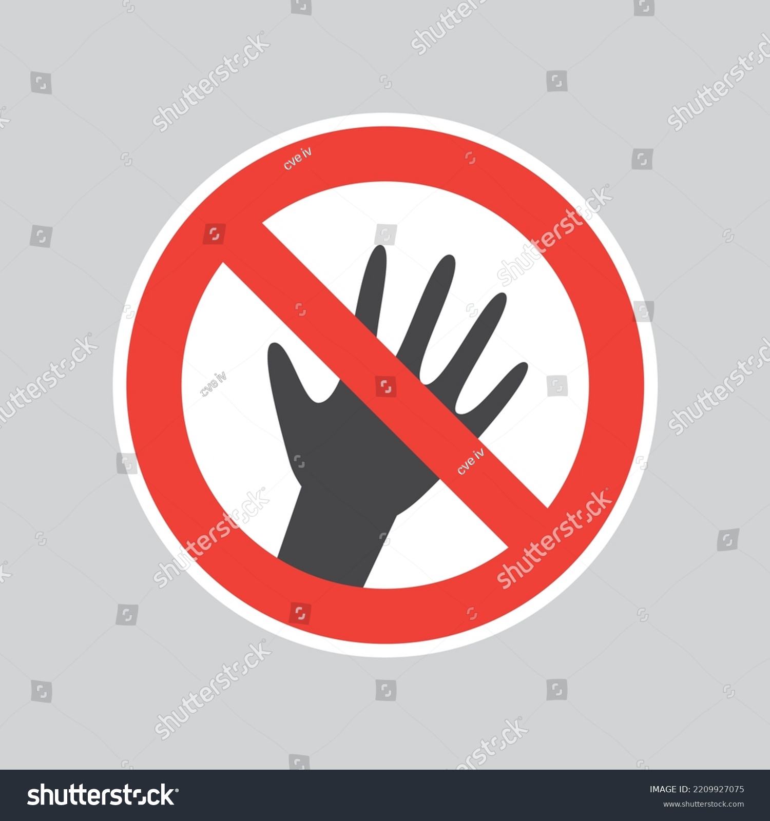 No Touching Red Prohibition Sign Do Stock Vector (Royalty Free ...