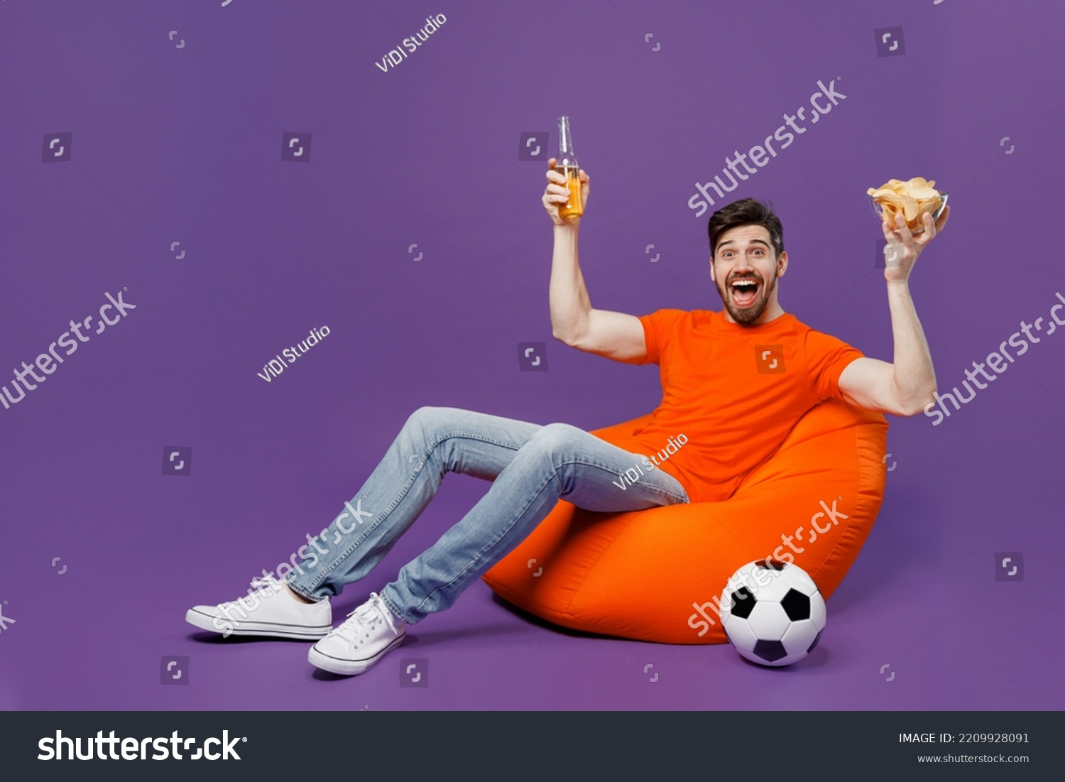 Full Body Young Fan Man He Stock Photo 2209928091 | Shutterstock