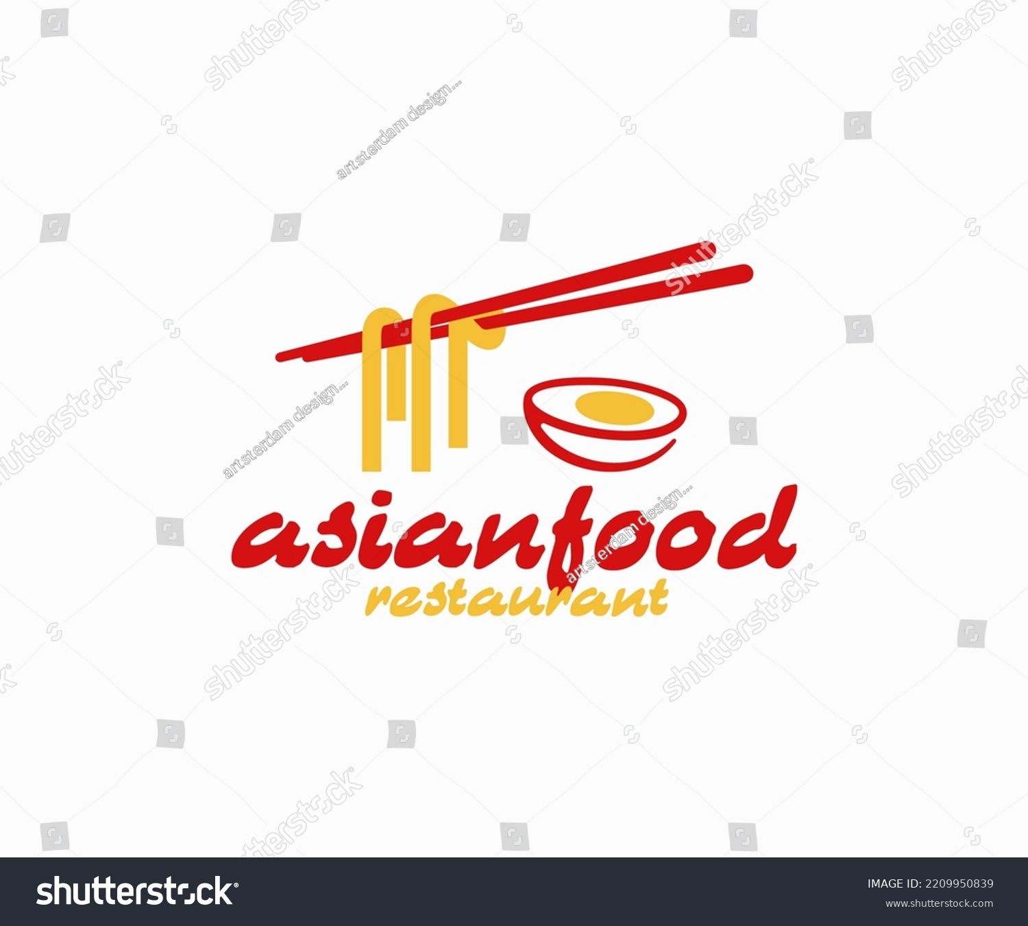 Organic Chinese Food Logo Design Udon Stock Vector (Royalty Free ...