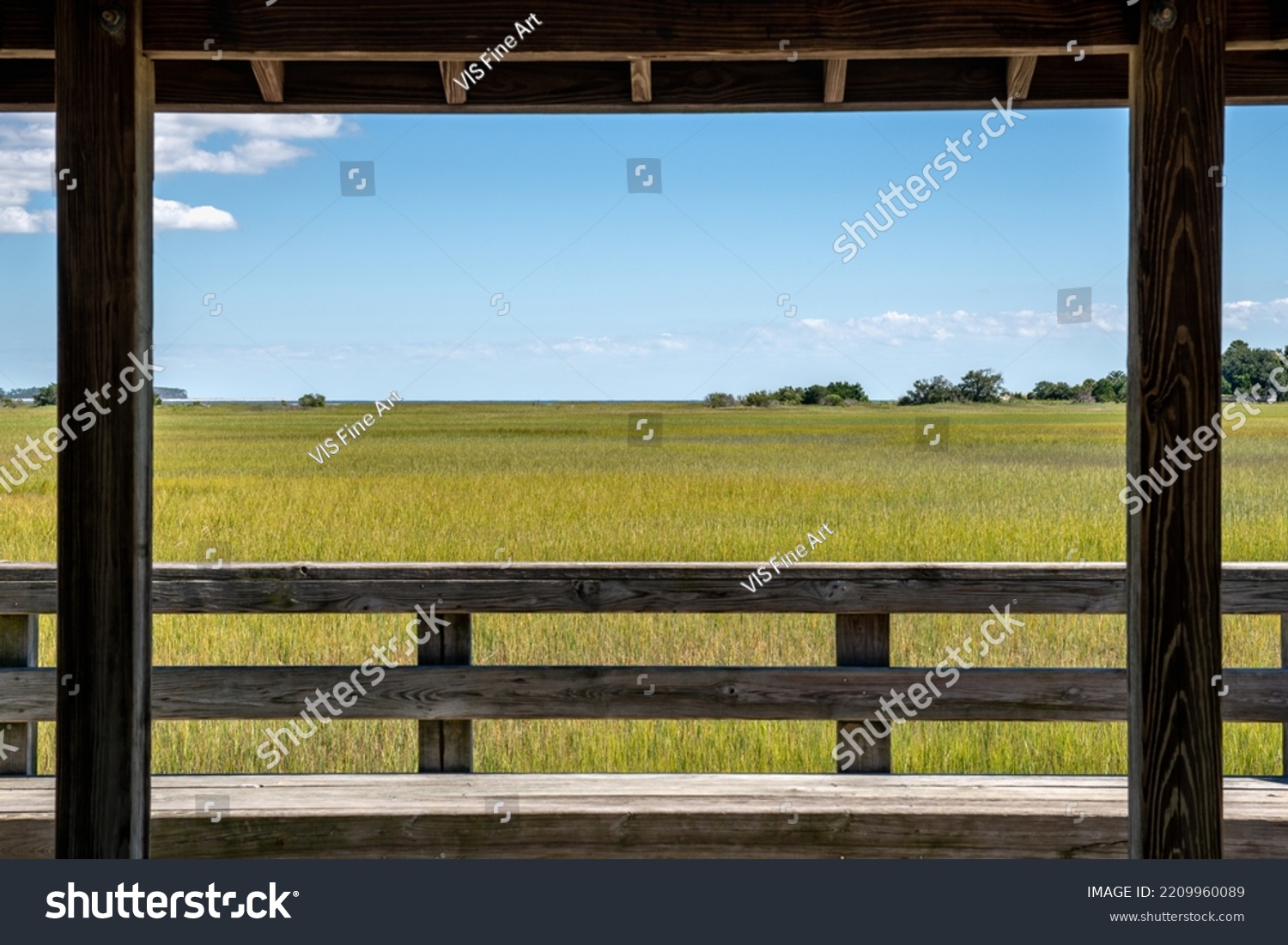 Wetland View Gazebo During Sunny Summer Stock Photo 2209960089 ...