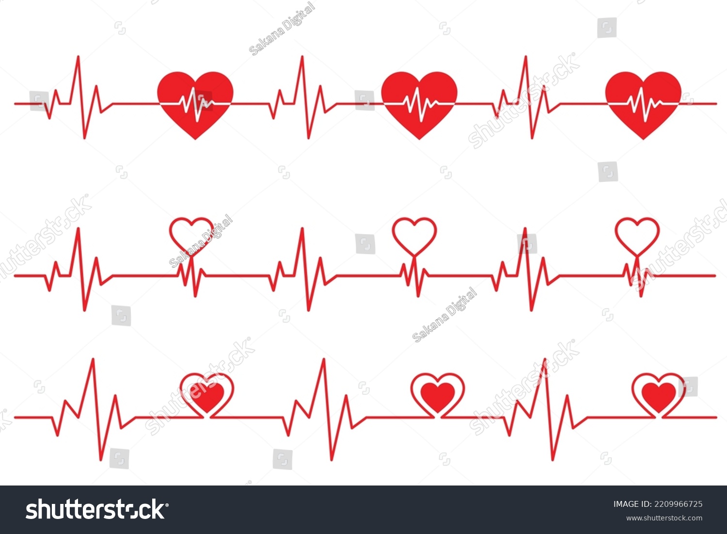 Vector Illustration Heart Ecg Ekg Signal Stock Vector Royalty Free Shutterstock