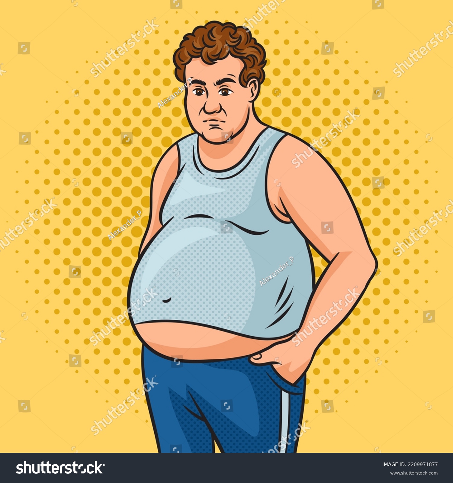 Fat Man Beer Belly Abdominal Obesity Stock Vector Royalty Free 2209971877 Shutterstock 3489