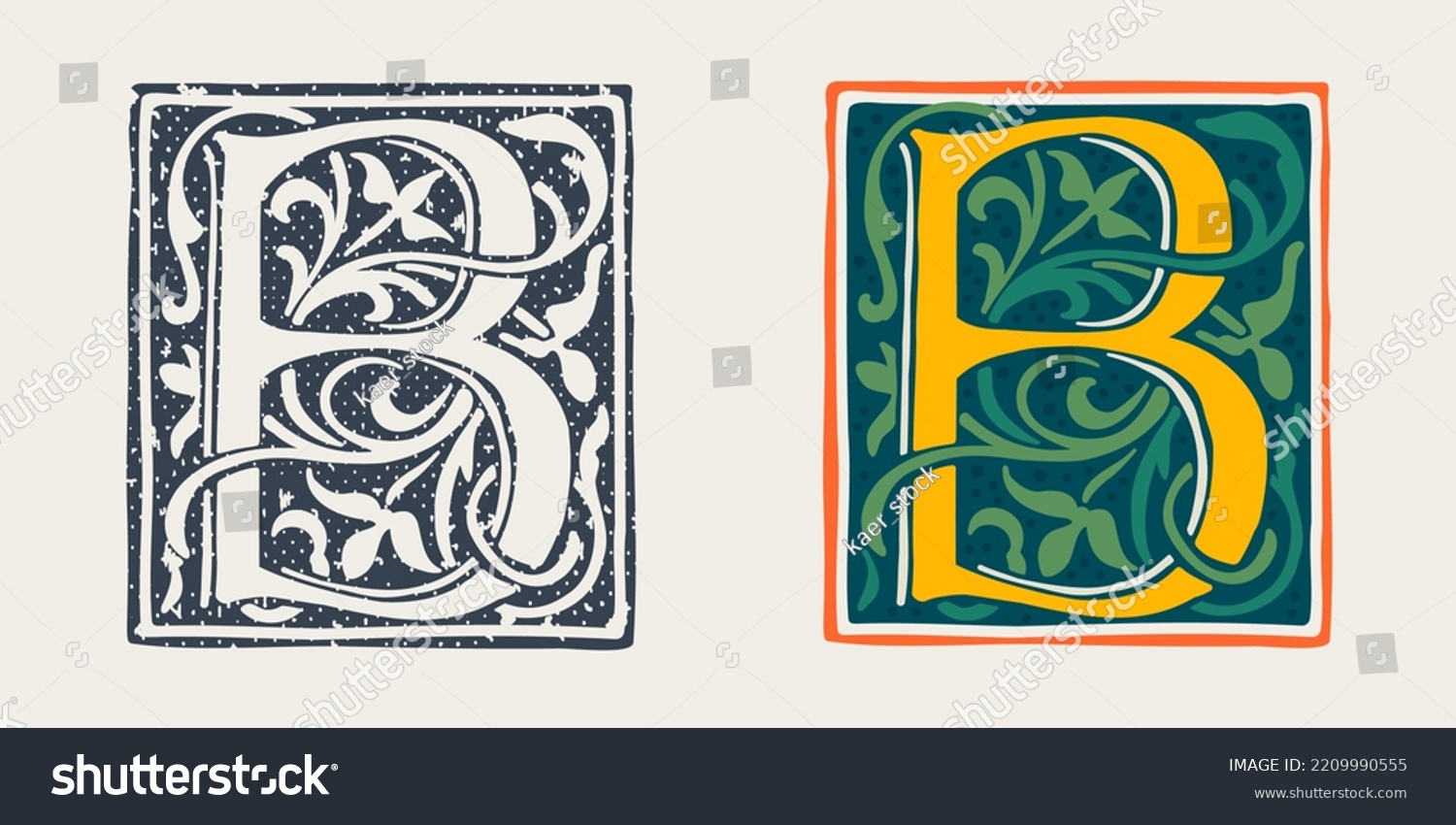 B Letter Logo Medieval Gothic Style Stock Vector (Royalty Free ...