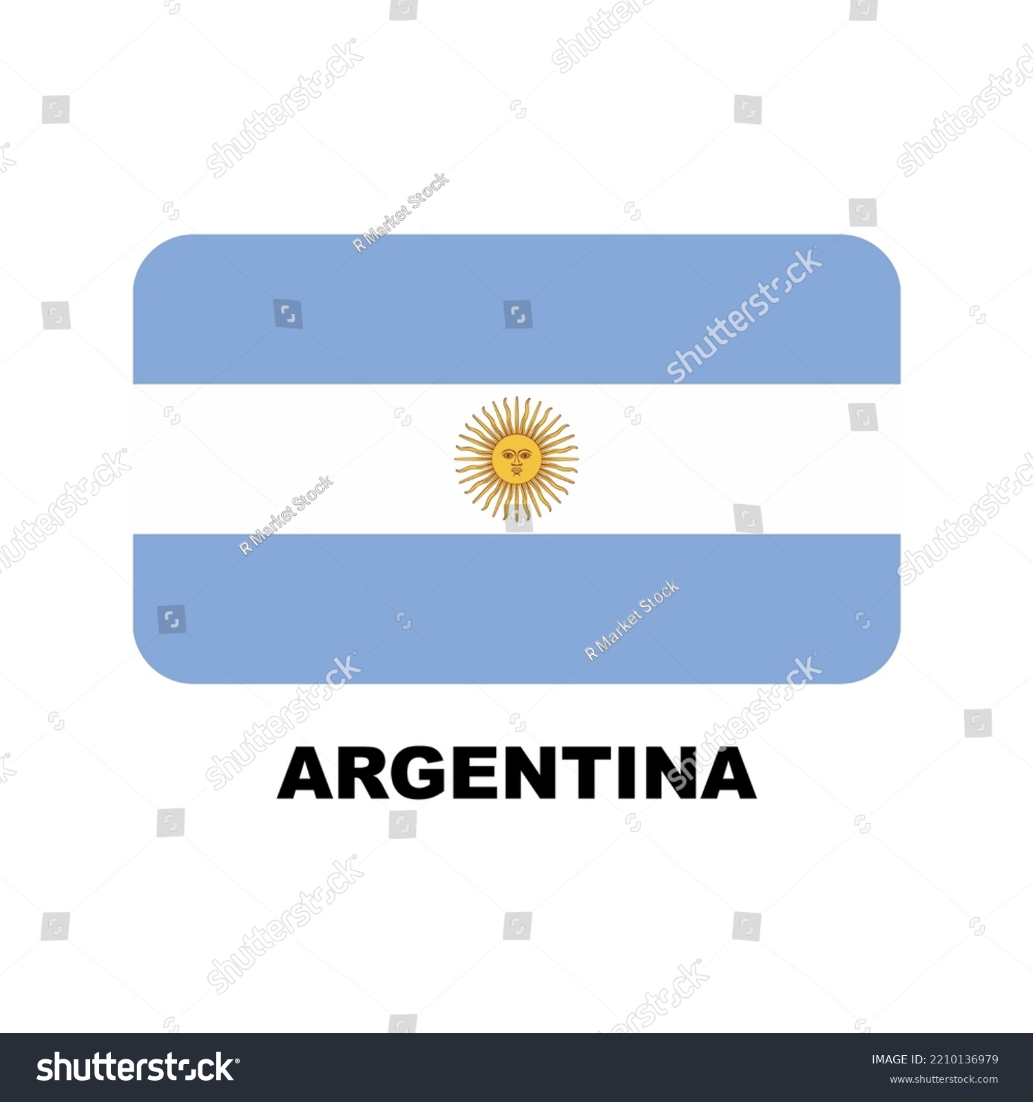 Oficial National Flags World Argentina Country Stock Vector (Royalty ...