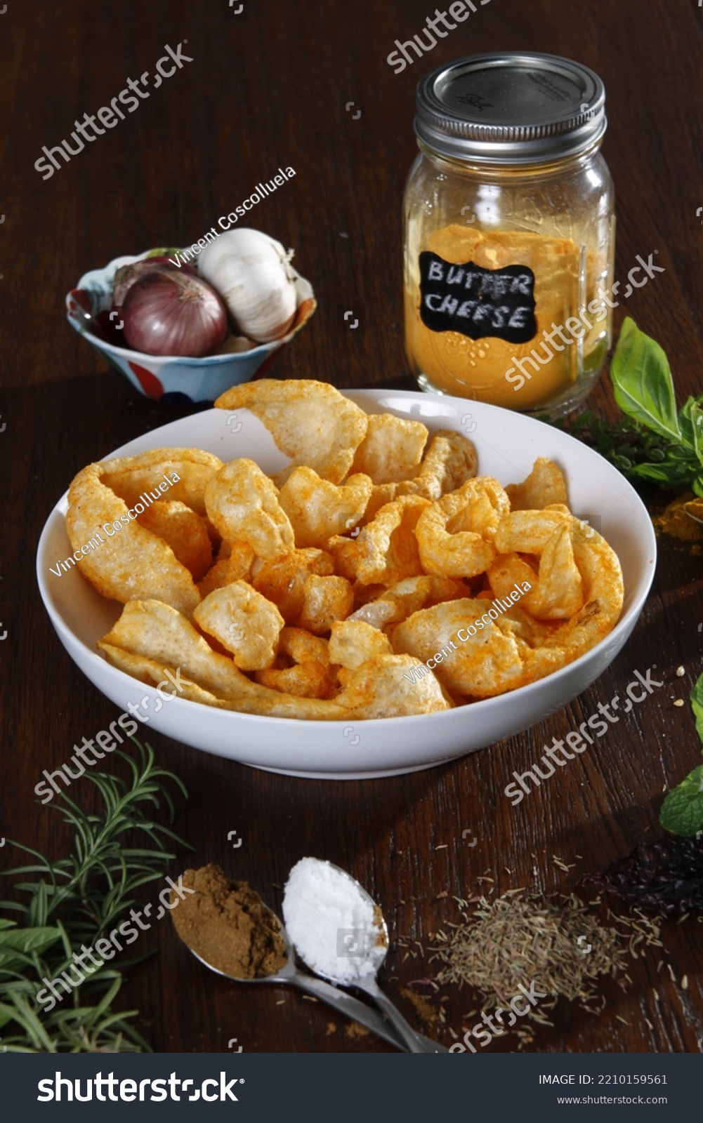 Filipino Chicharon Crispy Deep Fried Pork Stock Photo 2210159561