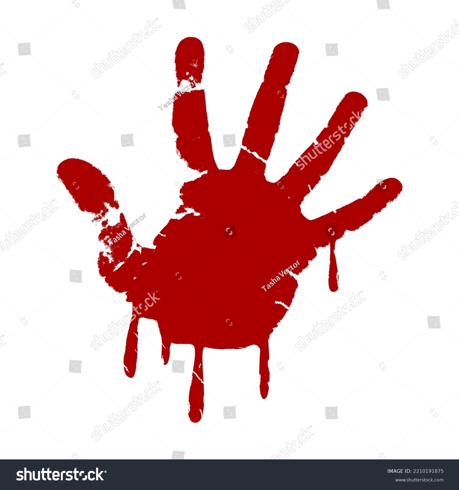 Bloody Hand Print Dripping Blood Red Stock Vector (Royalty Free ...