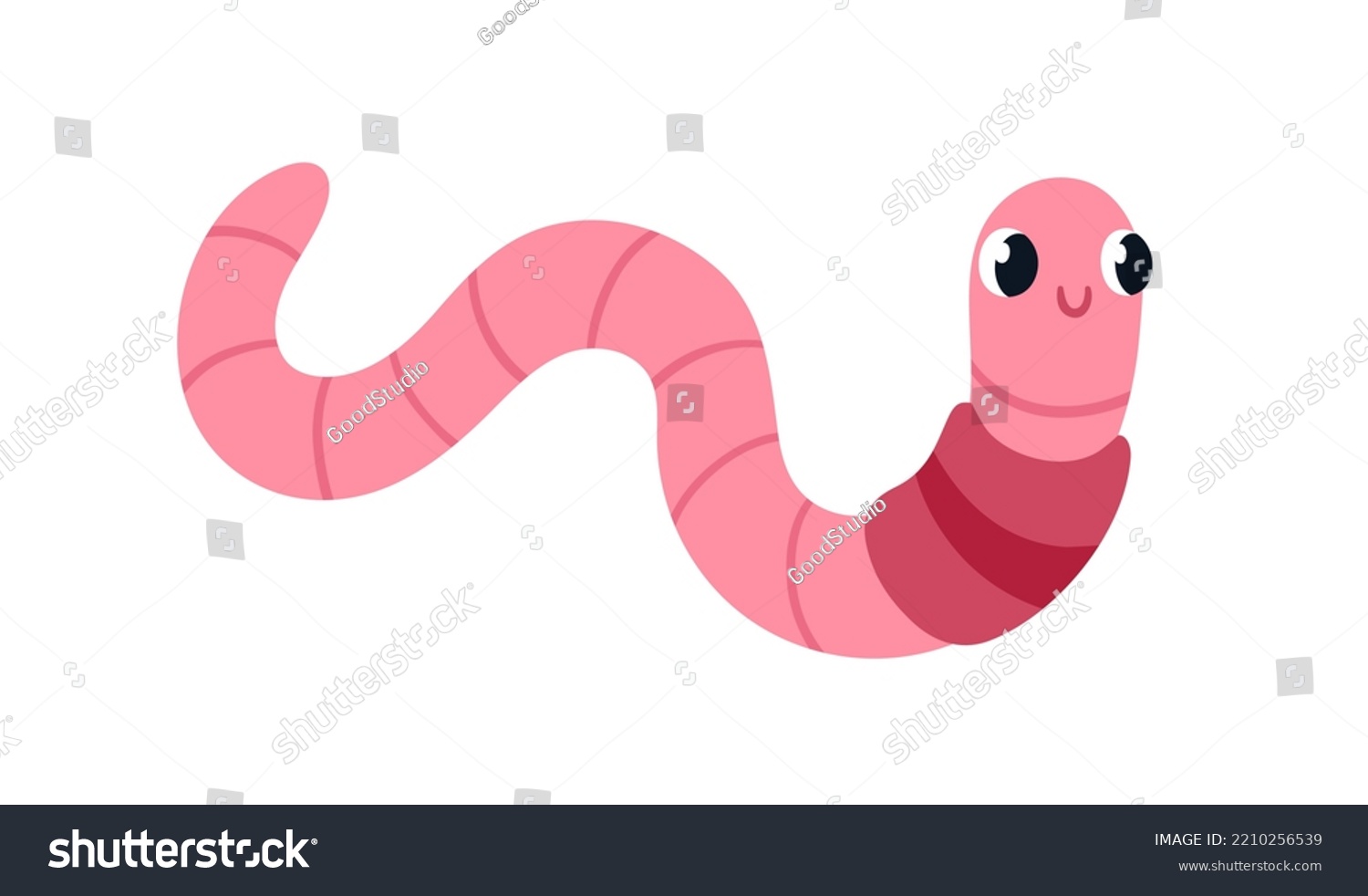 Cute Earth Worm Happy Smiling Earthworm Stock Vector (Royalty Free ...