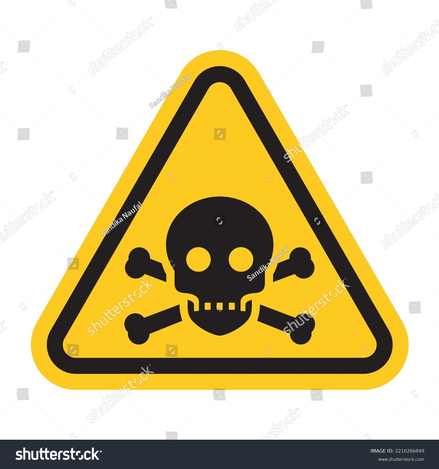 Iso Triangle Warning Sign Toxic Poison Stock Vector (Royalty Free ...