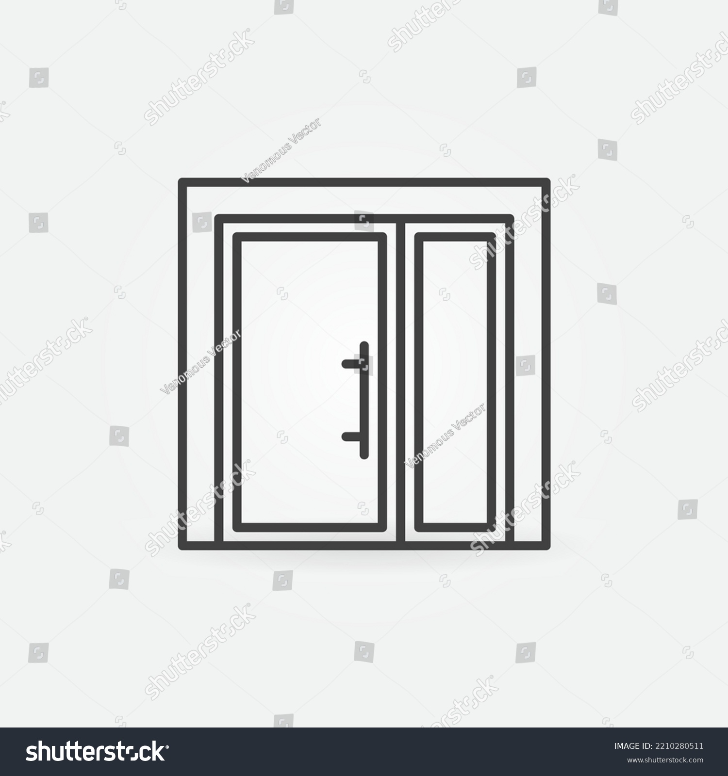 Glass Door Vector Thin Line Concept Stock Vector Royalty Free 2210280511 Shutterstock