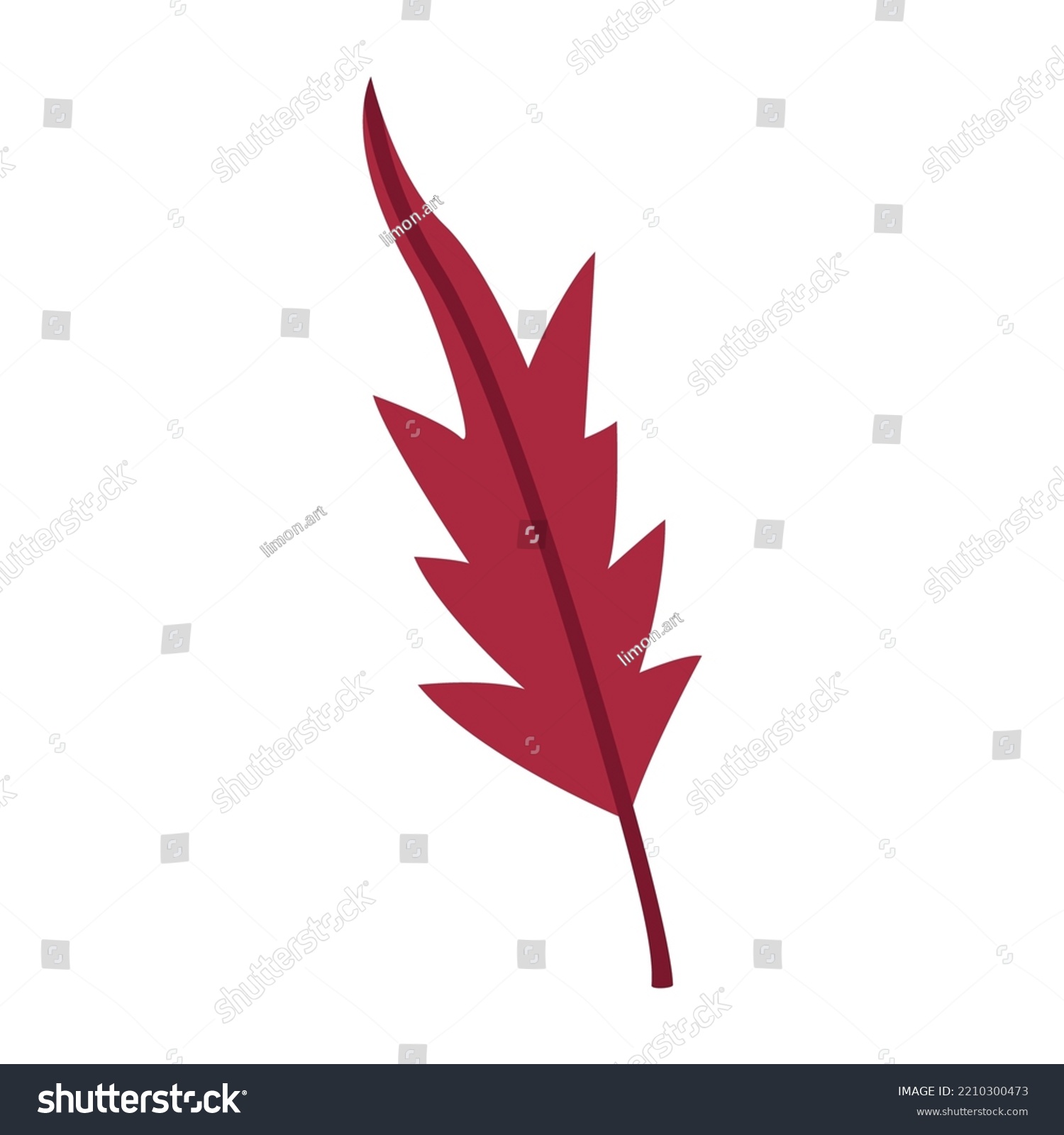 Autumn Red Leaf Simple Cute Clipart Stock Vector (Royalty Free ...