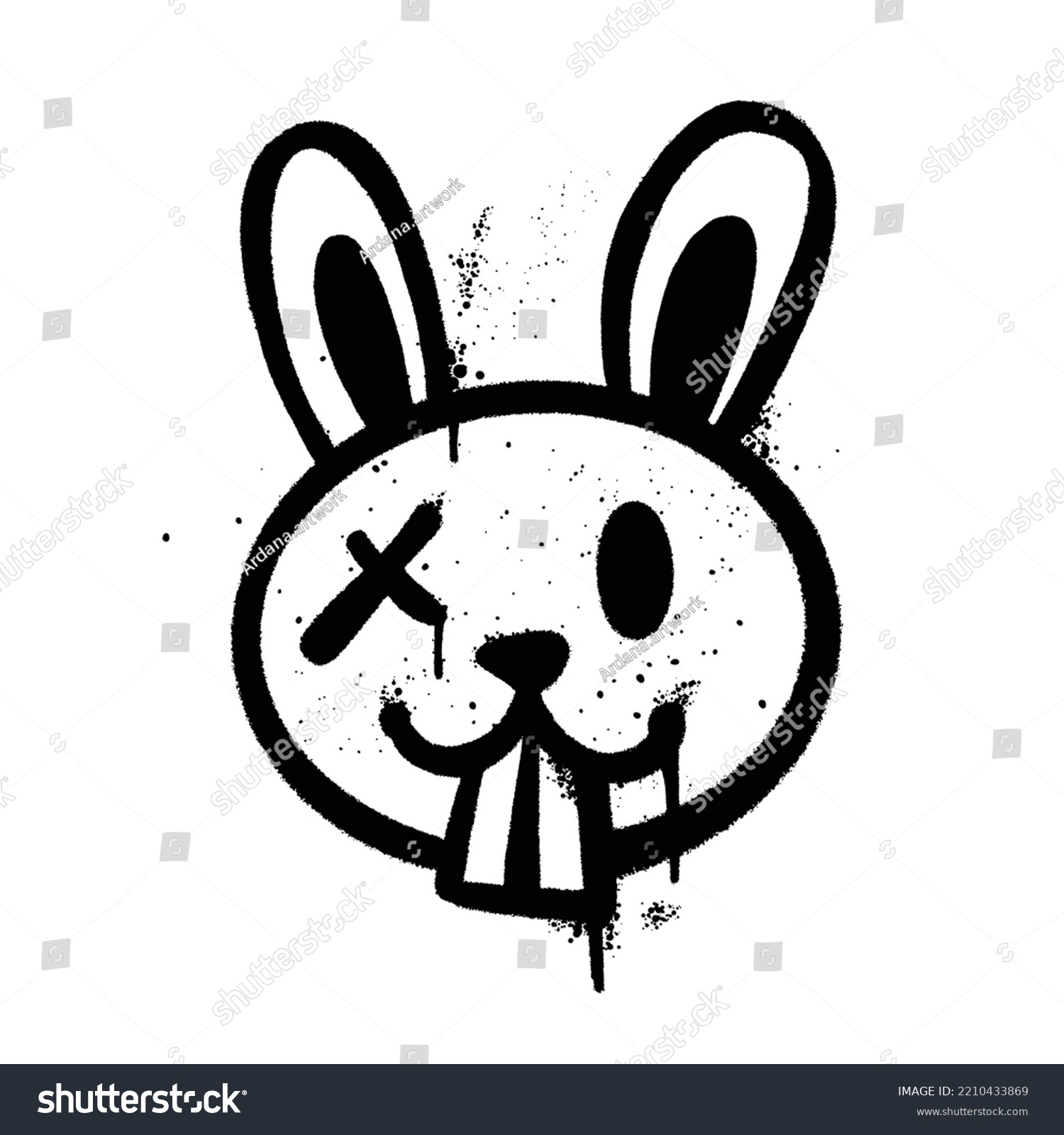 Graffiti Spray Paint Rabbit Isolated Vector Stock Vector (Royalty Free ...